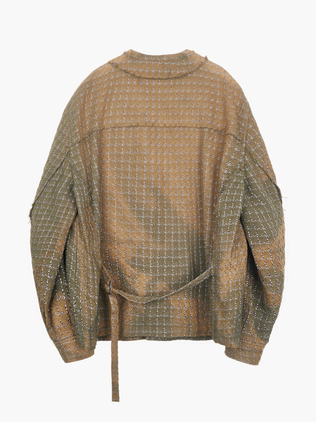 Jiyong Kim - Sun-Bleached Collarless Tweed Jacket (Green) product image 10 | TRAB K-Fashion Australia