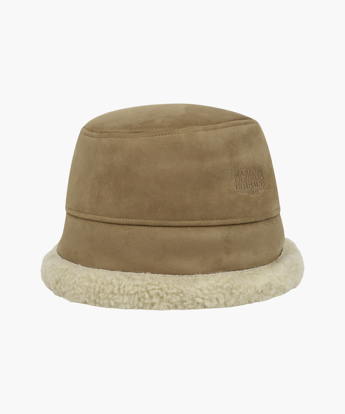 Marithe & Francois Girbaud - Small Classic Logo Suede Bucket Hat (Dark Beige) product image 3 | TRAB K-Fashion Australia