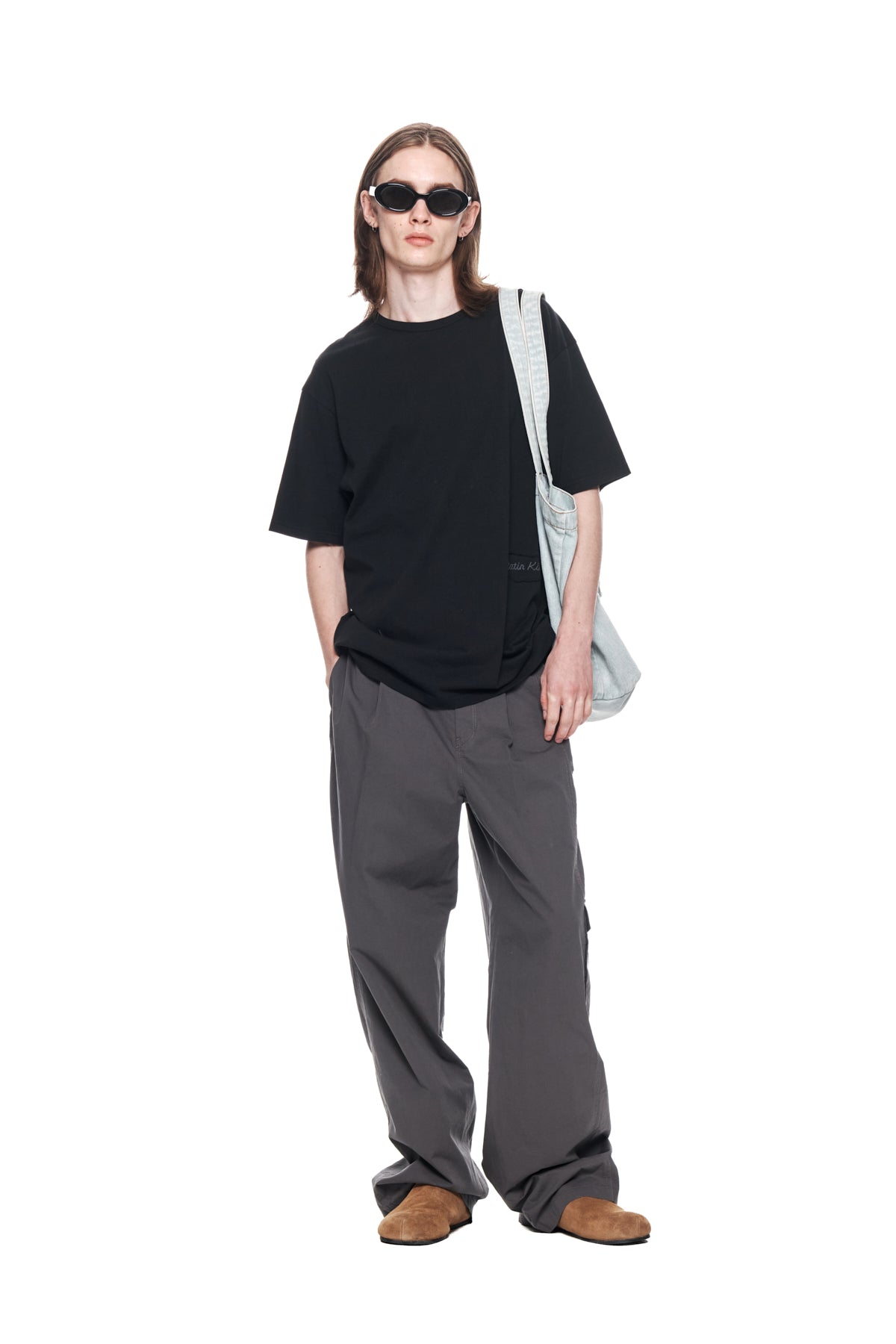 Matin Kim - Asymmetric Chino Trouser (Charcoal) product image 8 | TRAB K-Fashion Australia