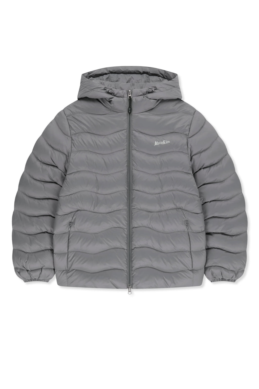 Matin Kim - Flowing Quilted Hoody Down Jumper (Light Grey) product image 2 | TRAB K-Fashion Australia