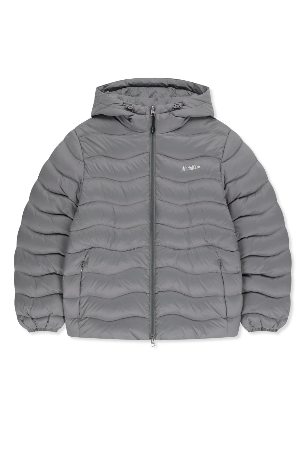 Matin Kim - Flowing Quilted Hoody Down Jumper (Light Grey) product image 2 | TRAB K-Fashion Australia