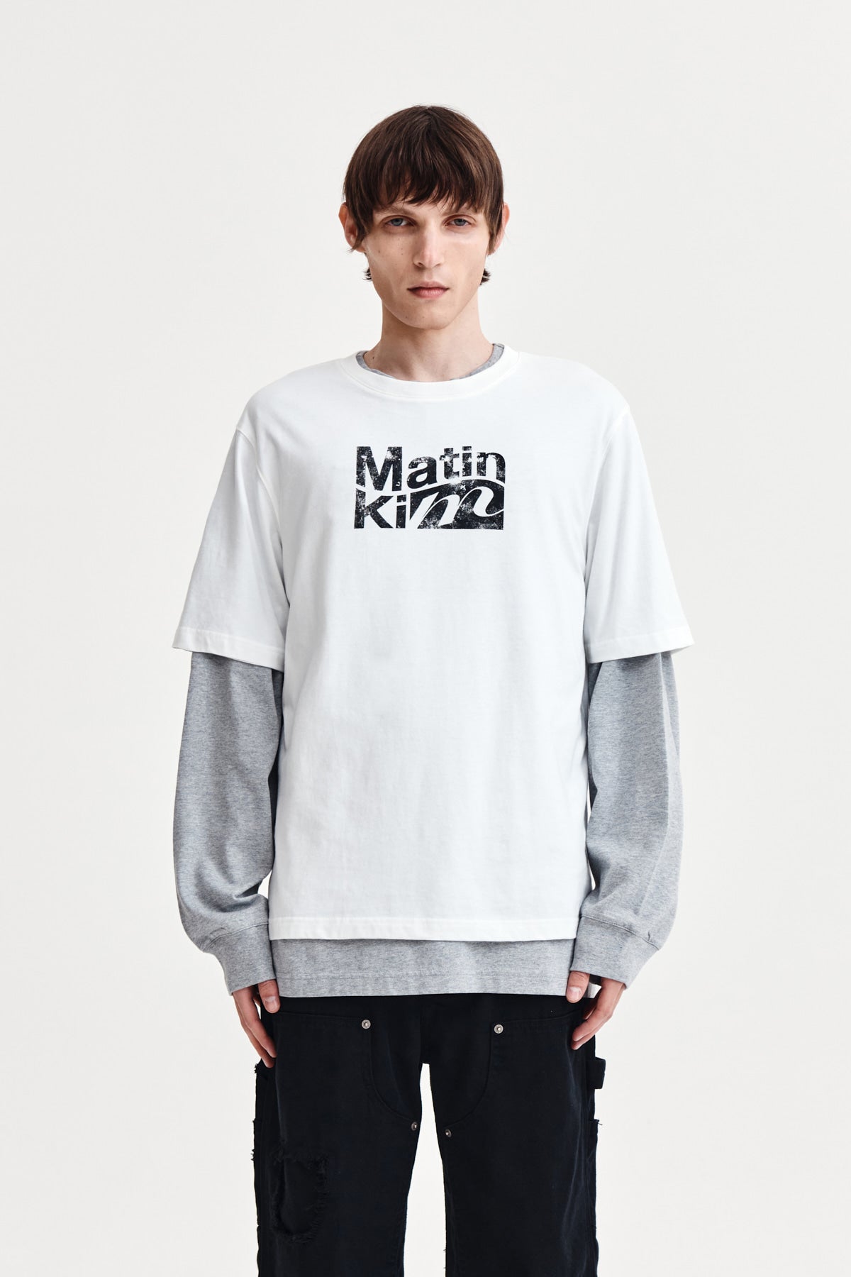 Matin Kim - Wavy Logo Graphic Top (White) product image 10 | TRAB K-Fashion Australia