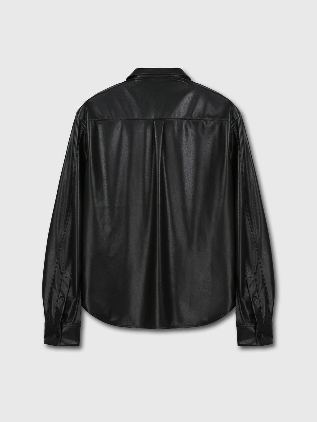 Tonywack - Faux Leather Hidden Button Shirt Italian Fabric (Black) product image 7 | TRAB K-Fashion Australia