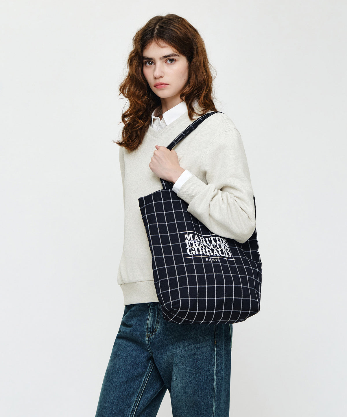 Marithe & Francois Girbaud - Classic Logo Check Eco Bag (Navy) product image 5 | TRAB K-Fashion Australia