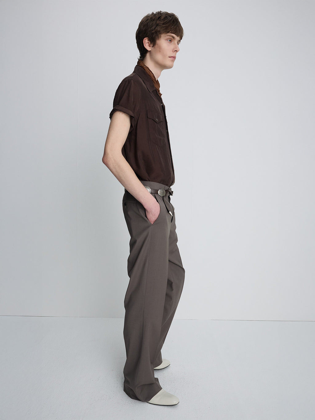 Tonywack - Washed Rayon Pearl Snap Shirt (Brown) product image 5 | TRAB K-Fashion Australia