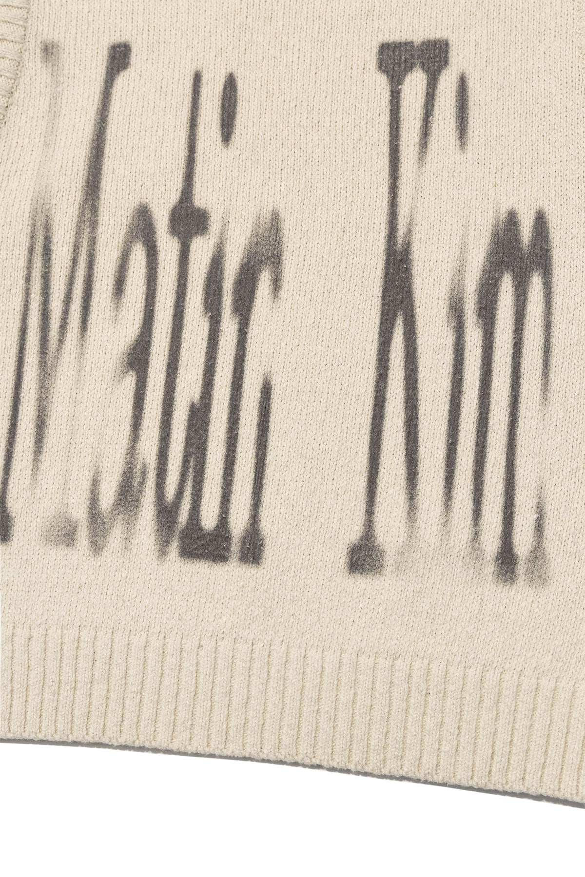 Matin Kim - Big Logo Printing Knit Vest (Beige) product image 4 | TRAB K-Fashion Australia