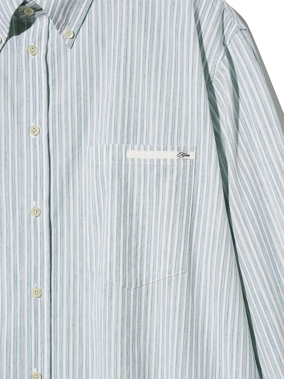 Kijun - Natural Stripe Button Down Shirt (Blue) product image 9 | TRAB K-Fashion Australia