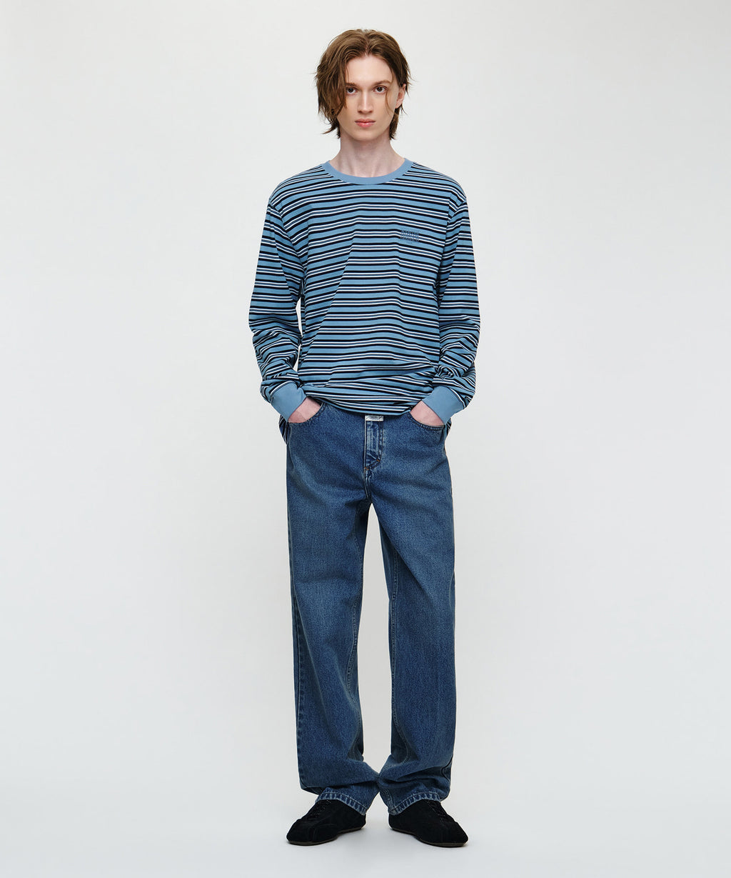 Marithe & Francois Girbaud - Small Classic Logo Long Sleeve Tee (Stripe) product image 4 | TRAB K-Fashion Australia