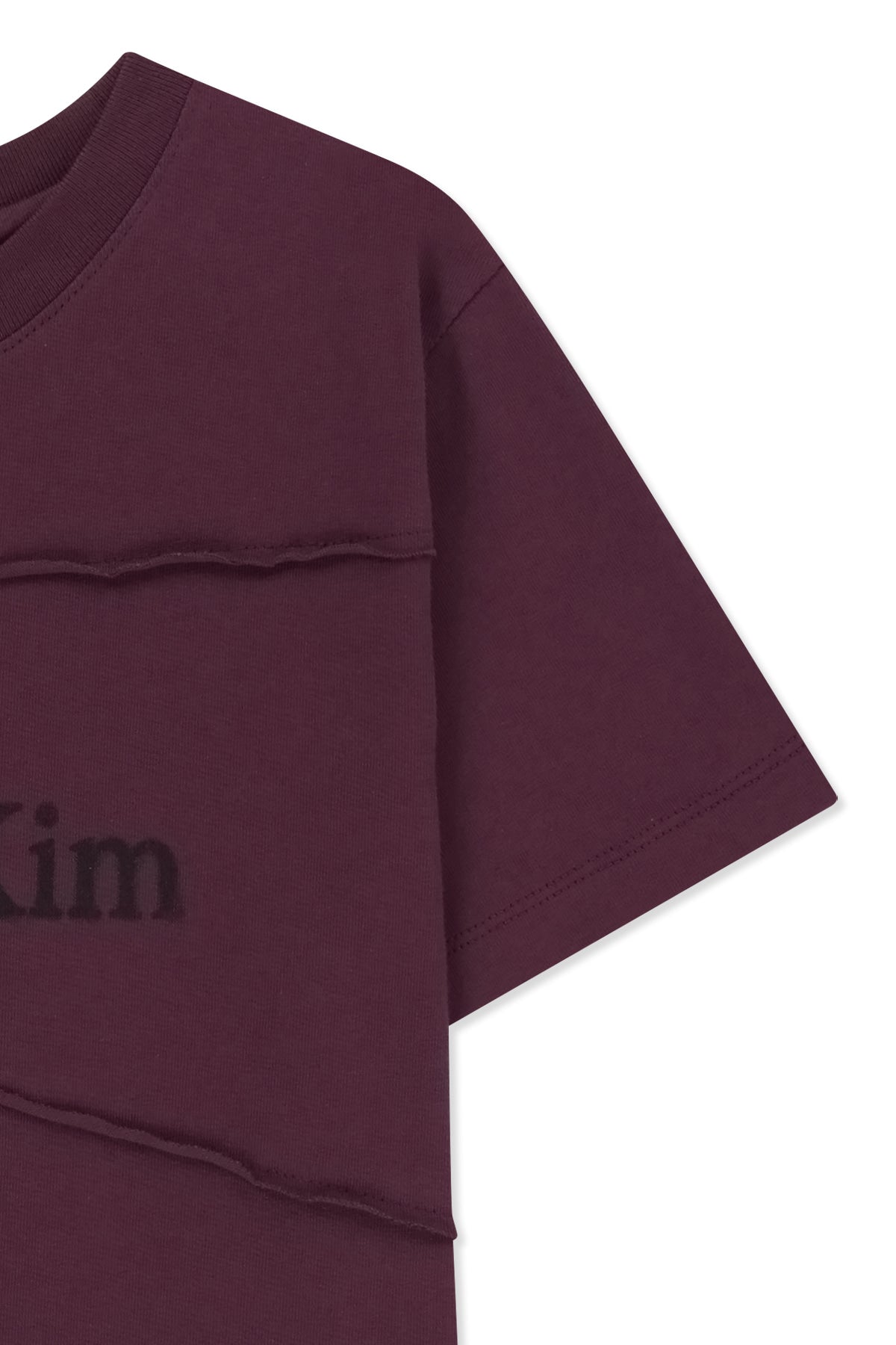 Matin Kim - Diagonal Cut Logo Crop Top (Purple) product image 4 | TRAB K-Fashion Australia