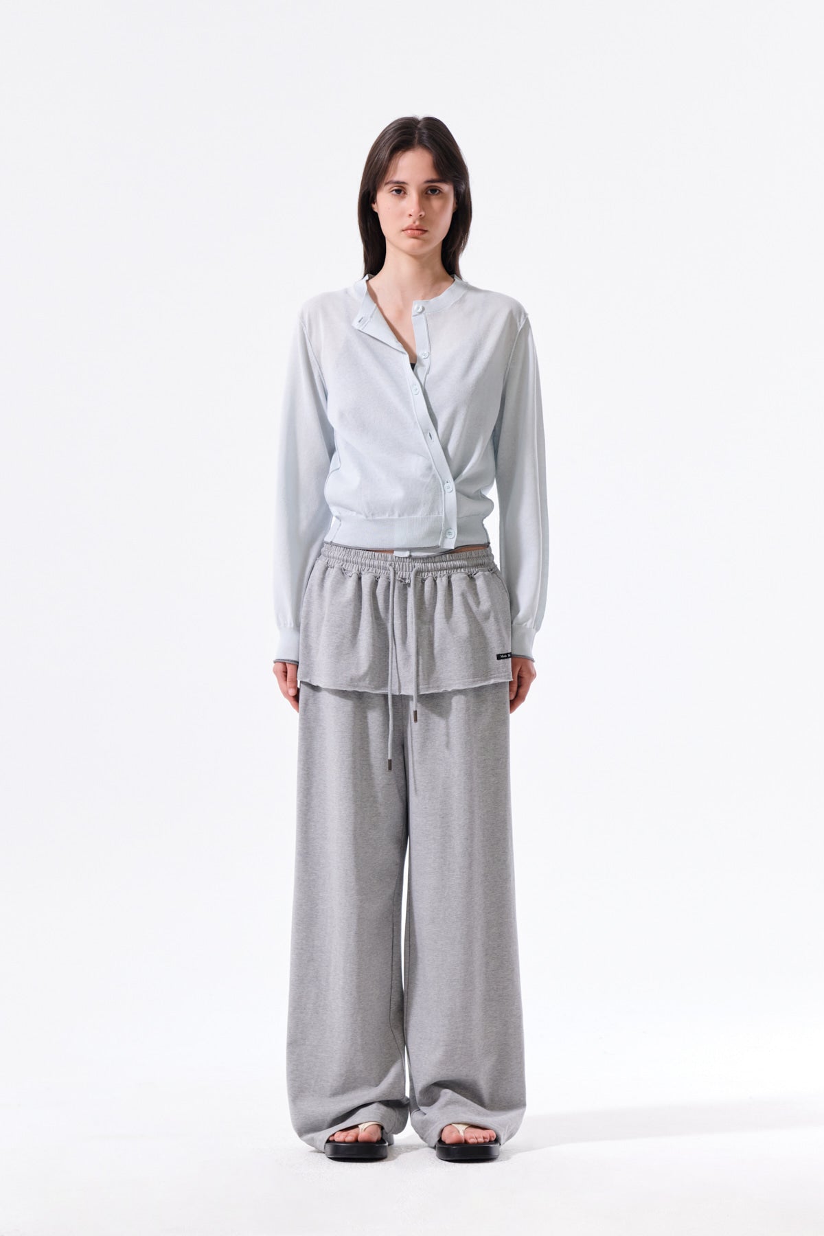 Matin Kim - [Pre-Order – Ships June 22] Layered Skirt Jersey Pants (Grey) product image 10 | TRAB K-Fashion Australia