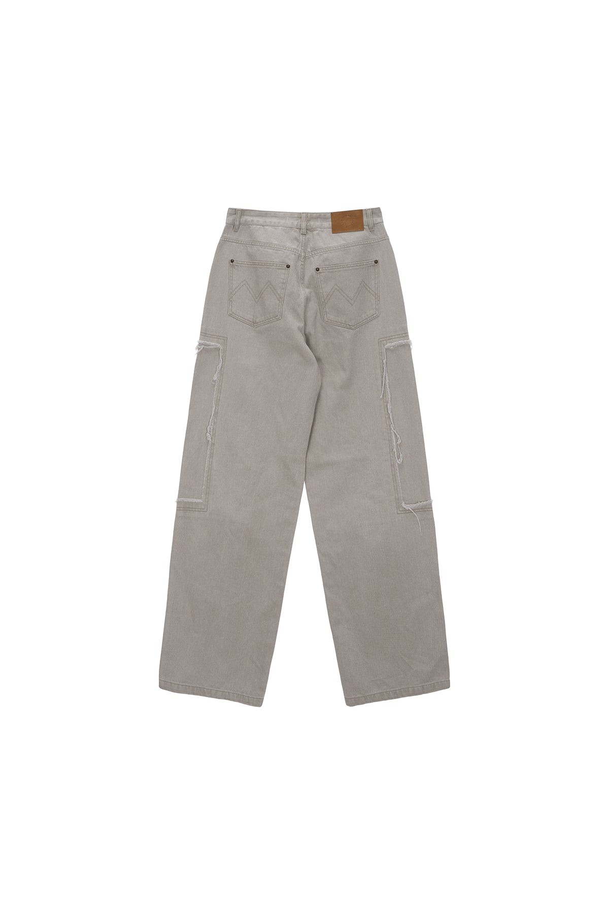 Matin Kim - Double Knee Cotton Denim Pants (Beige) product image 2 | TRAB K-Fashion Australia