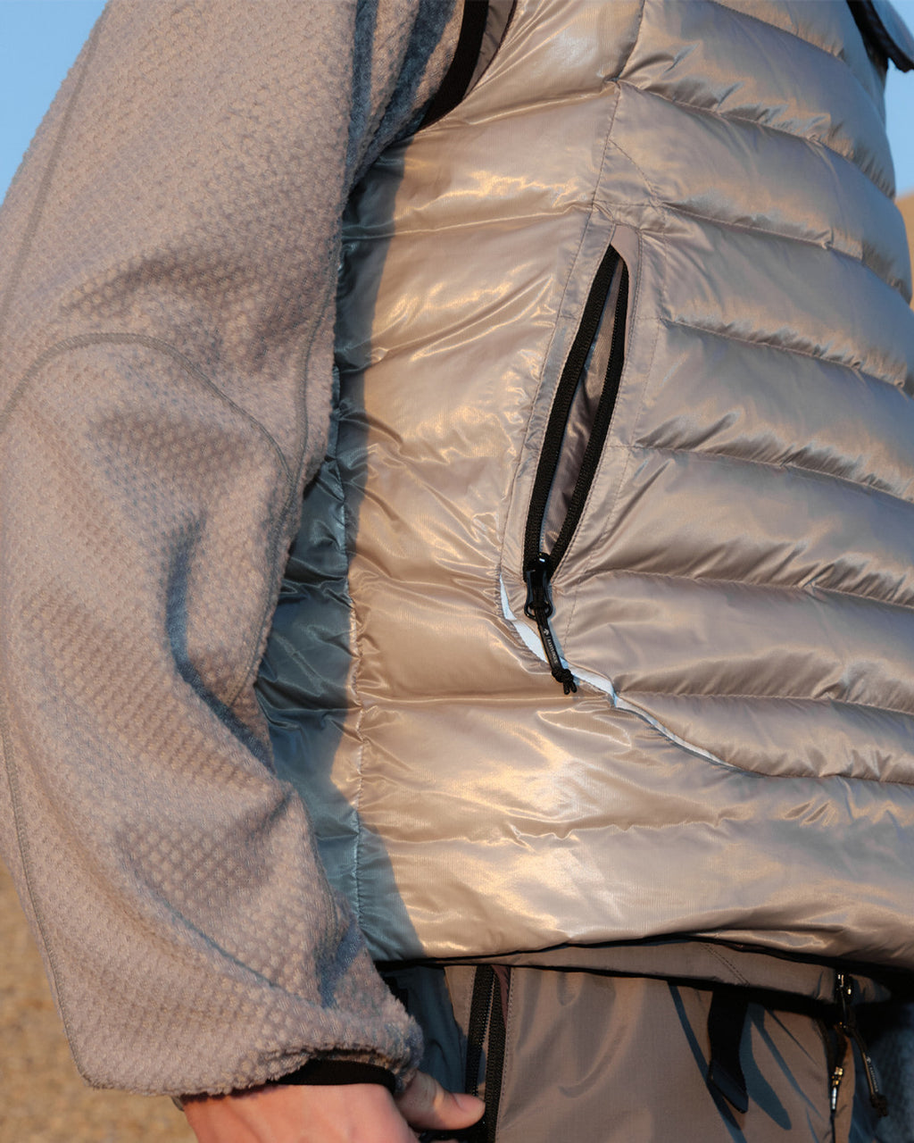 Eastlogue - Asymmetric Bullet Proof Down Vest (Silver) product image 5 | TRAB K-Fashion Australia