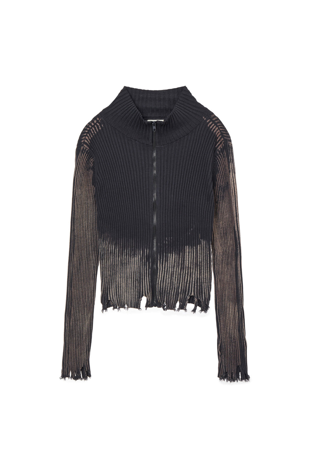 Deinet - Brush Ribbed Knit Zip Up (Charcoal) product image 1 | TRAB K-Fashion Australia
