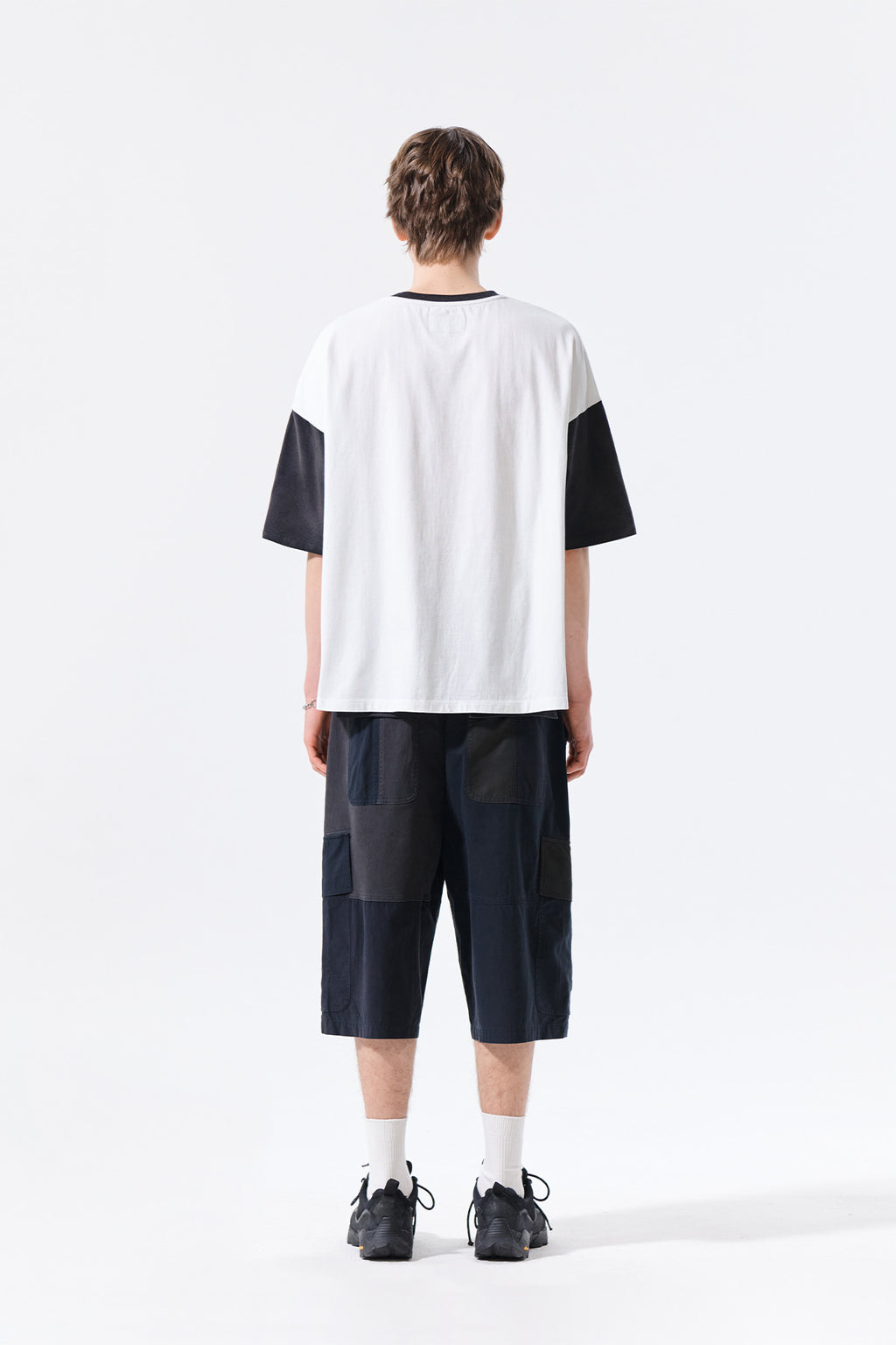 Matin Kim - Patchwork Cargo Bermuda Pants (Charcoal) product image 8 | TRAB K-Fashion Australia