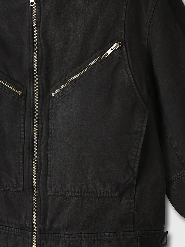 Tonywack - Garment-Dyeing Hard Twist Cotton Café Racer Jacket (Faded Black) product image 12 | TRAB K-Fashion Australia