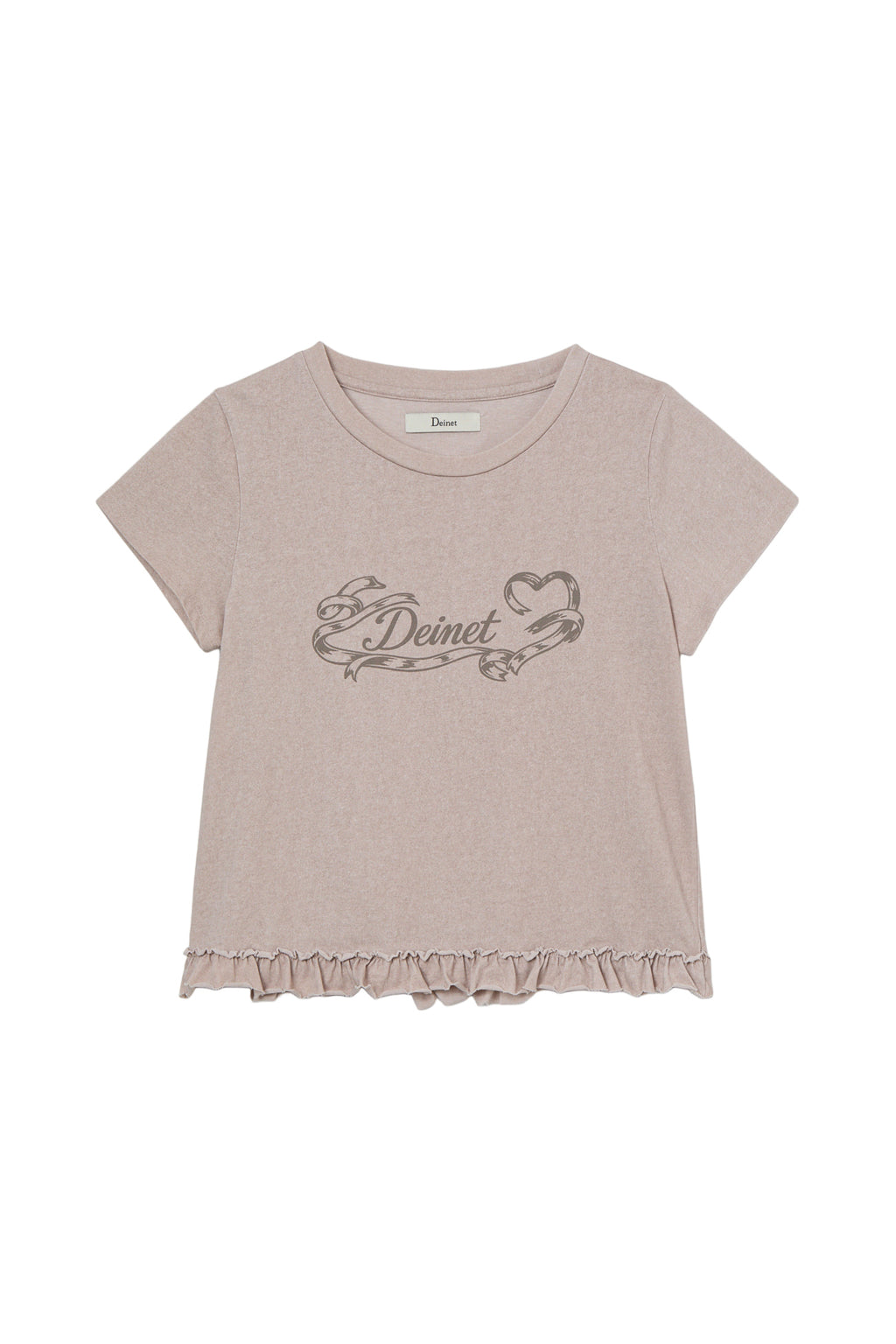 Deinet - Ruffle Washed T-Shirt (Beige) product image 1 | TRAB K-Fashion Australia