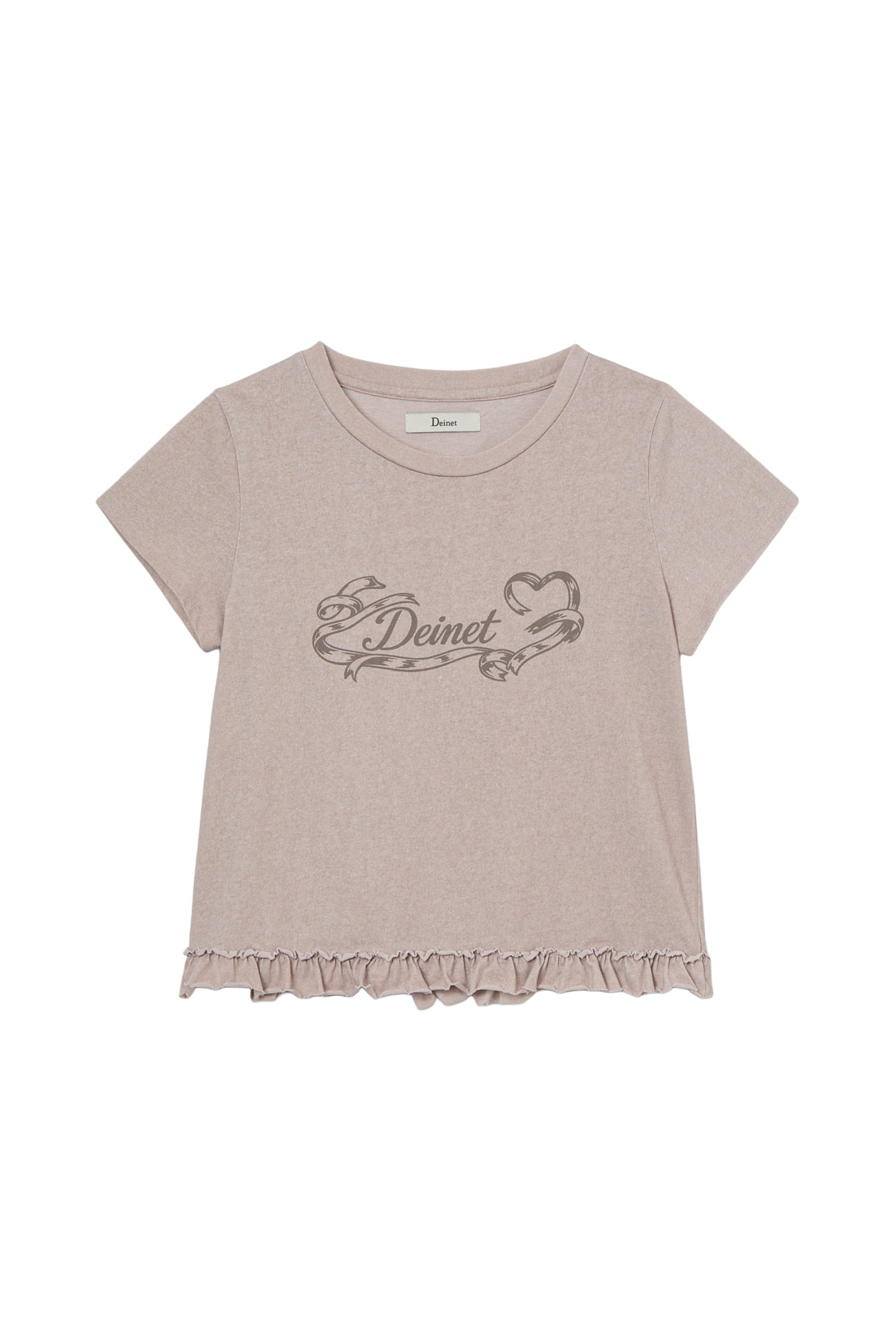 Deinet - Ruffle Washed T-Shirt (Beige) product image 1 | TRAB K-Fashion Australia