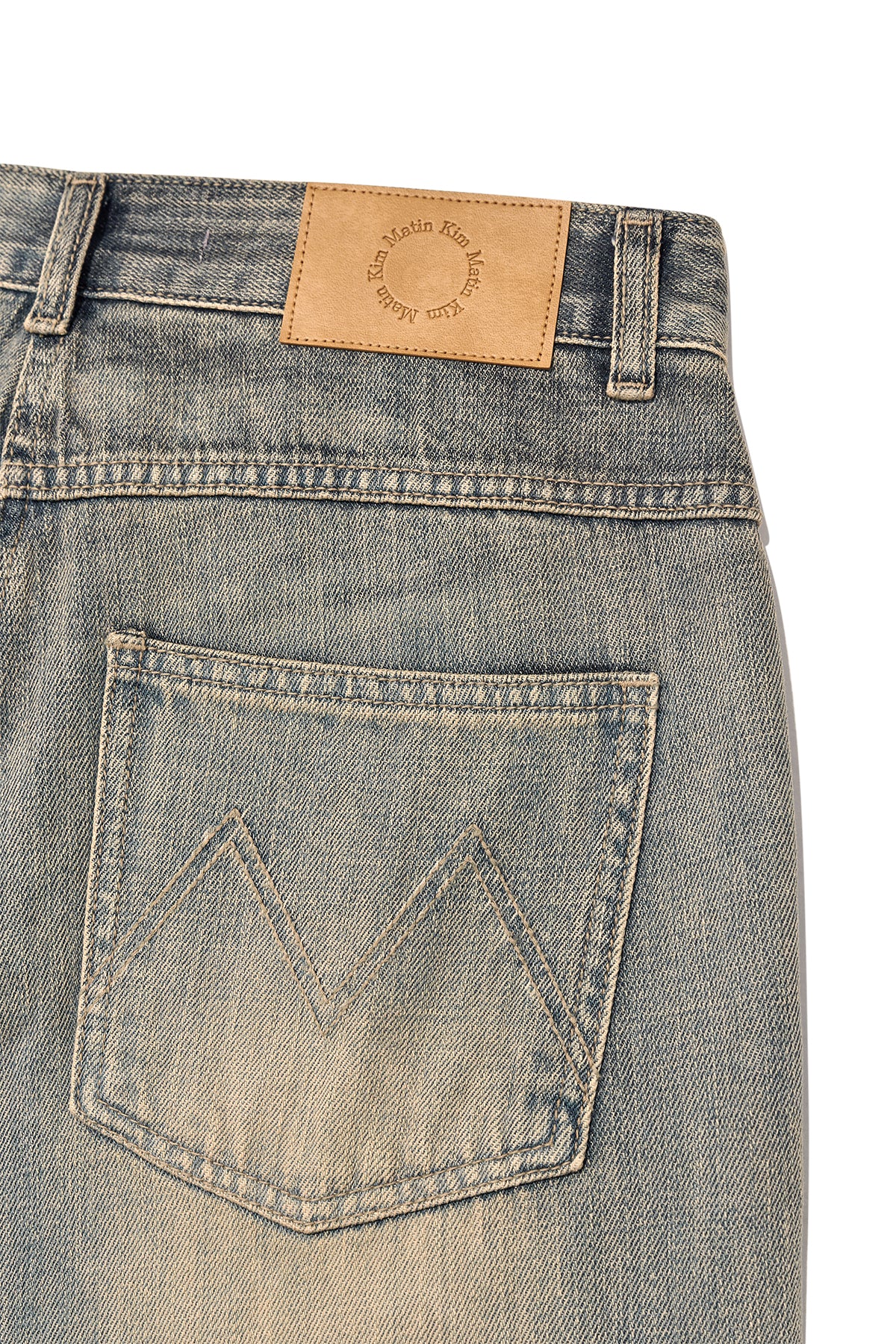 Matin Kim - Out Pocket Washed Denim Pants (Smoke Blue) product image 6 | TRAB K-Fashion Australia