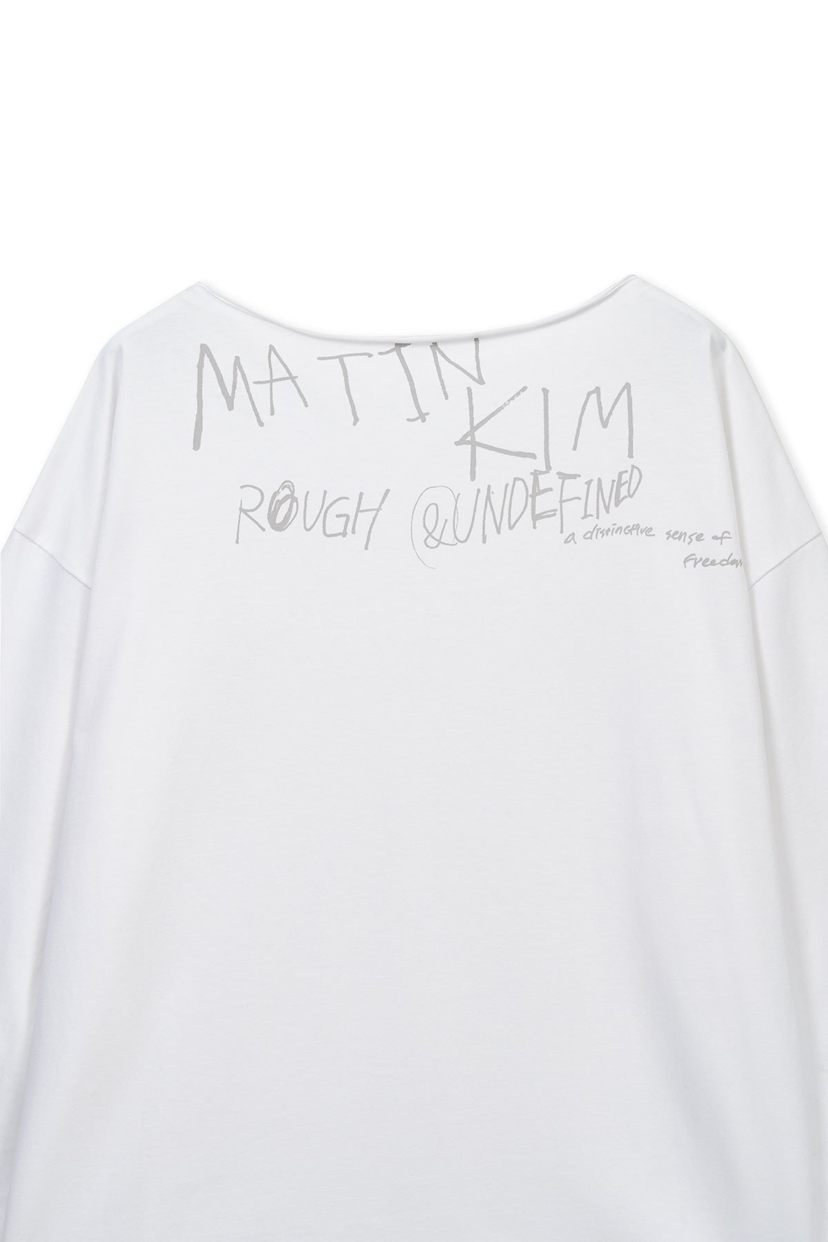 Matin Kim - Raw Hem Finished Boat Neck Top (White) product image 4 | TRAB K-Fashion Australia
