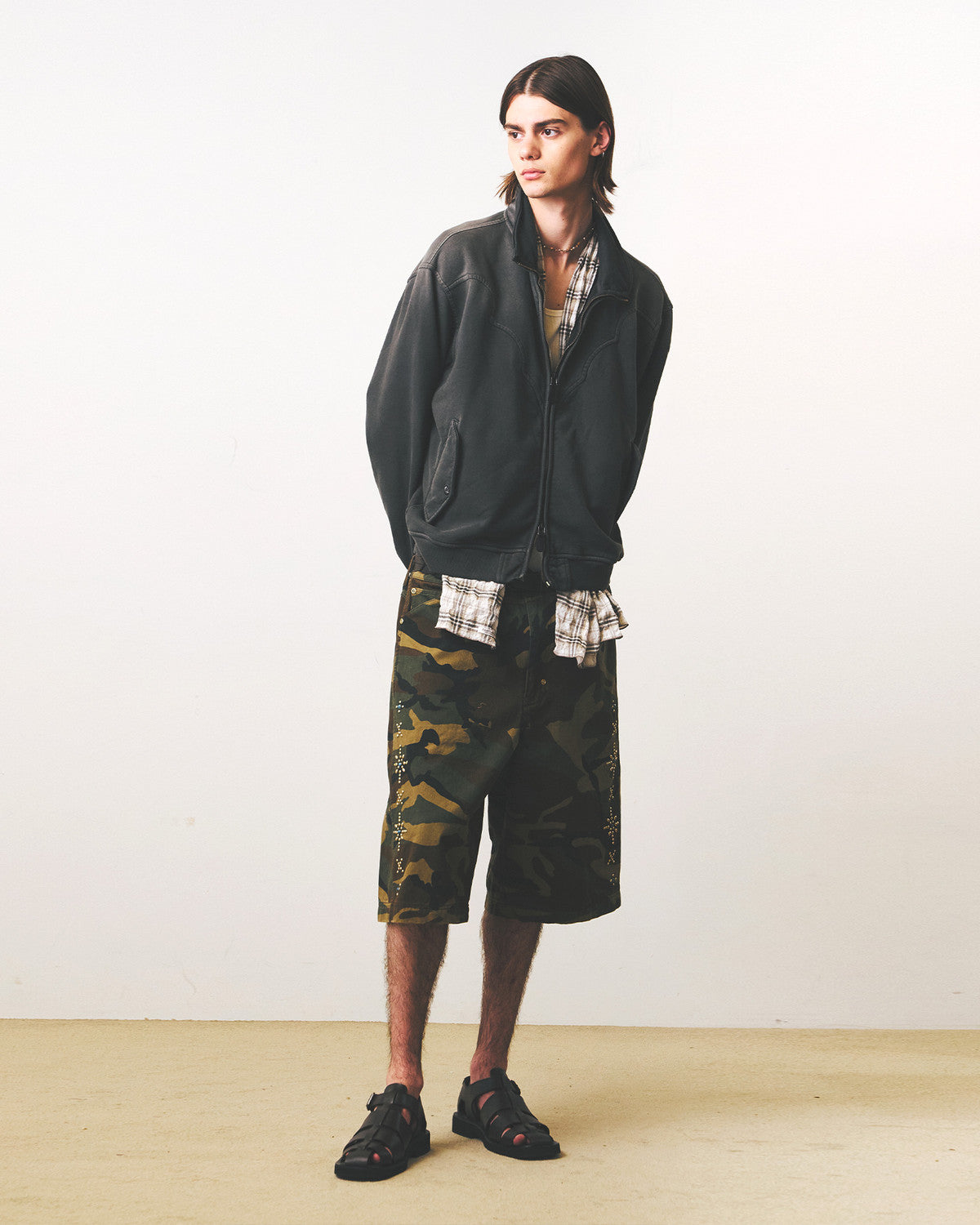 Eastlogue - Country Western Zip Up Sweat (Vintage Charcoal) product image 4 | TRAB K-Fashion Australia