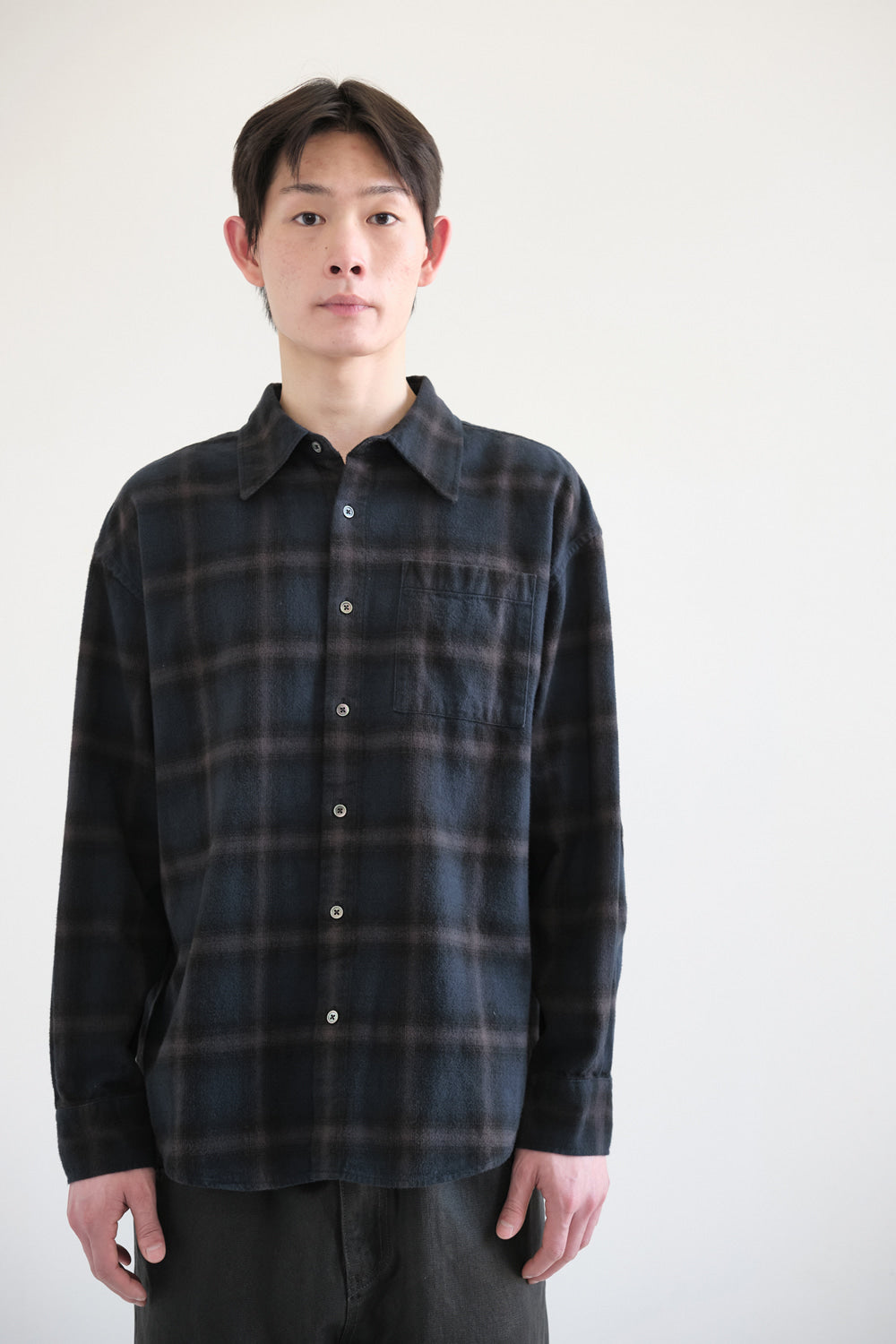 Hatchingroom - Archive Shirt V2 Check (Dyed Blue Charcoal) product image 5 | TRAB K-Fashion Australia
