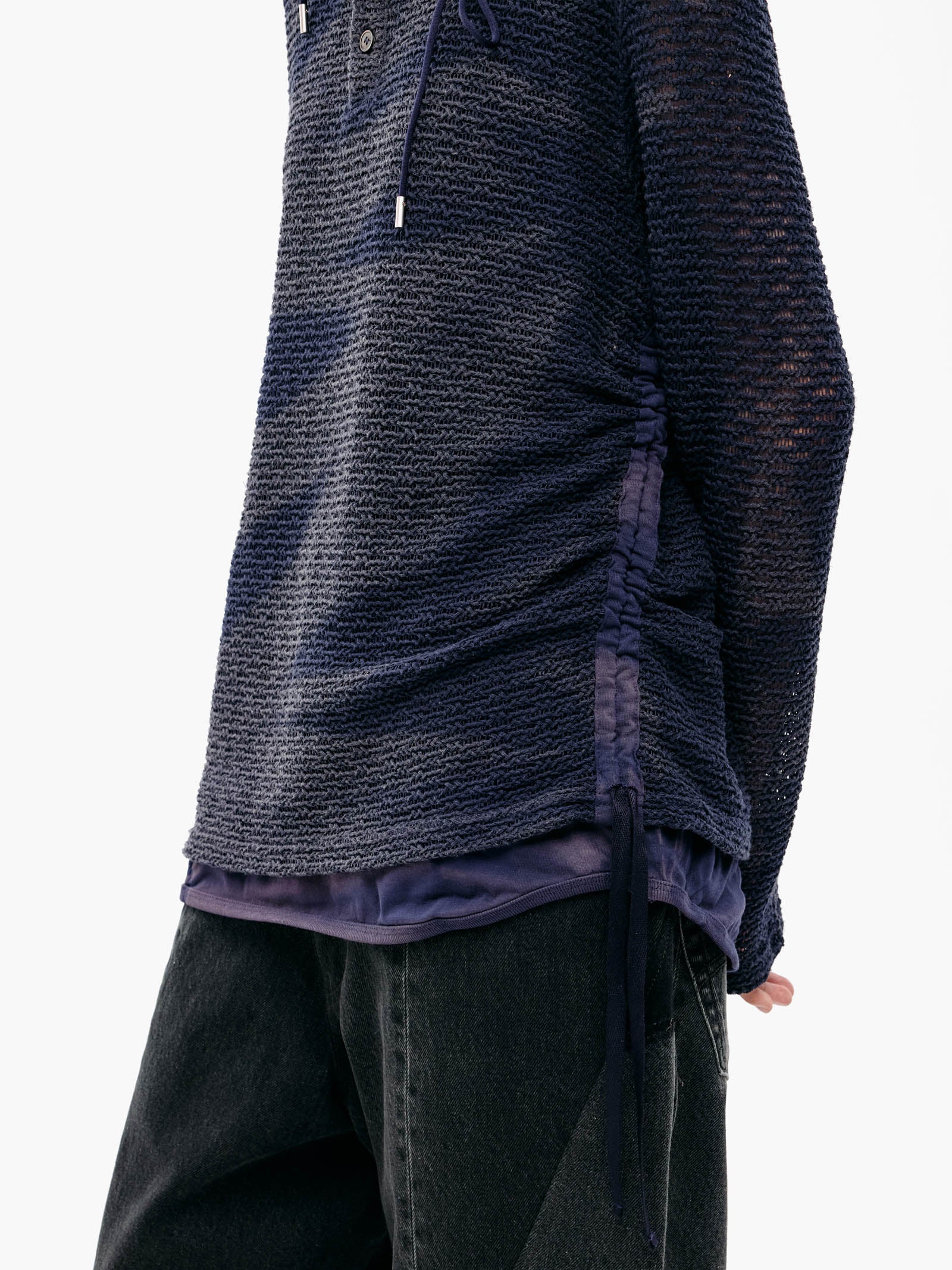 Jiyong Kim - Sun-Bleached Layered Net Hoodie (Purple) product image 8 | TRAB K-Fashion Australia