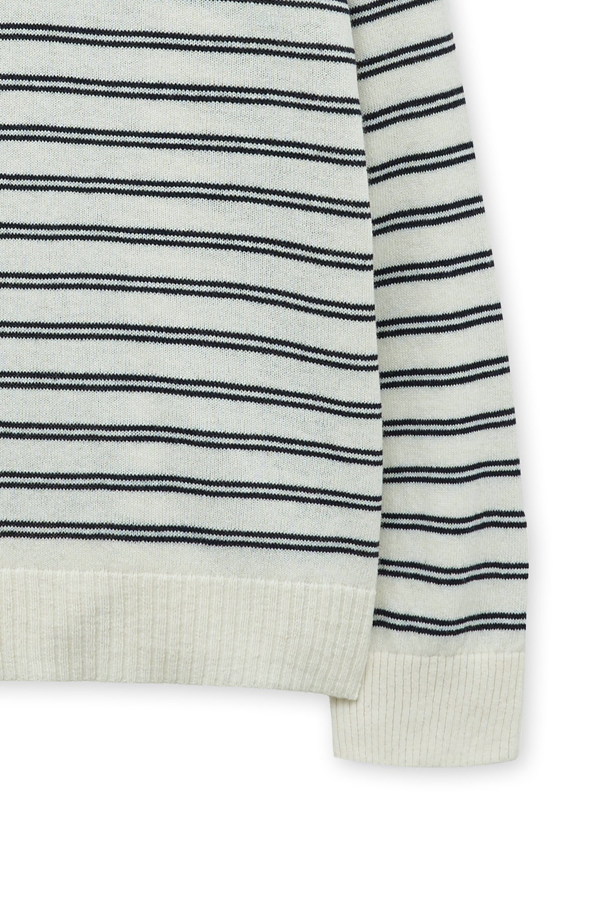 Matin Kim - Heart Logo Collar Striped Pullover (Ivory) product image 5 | TRAB K-Fashion Australia
