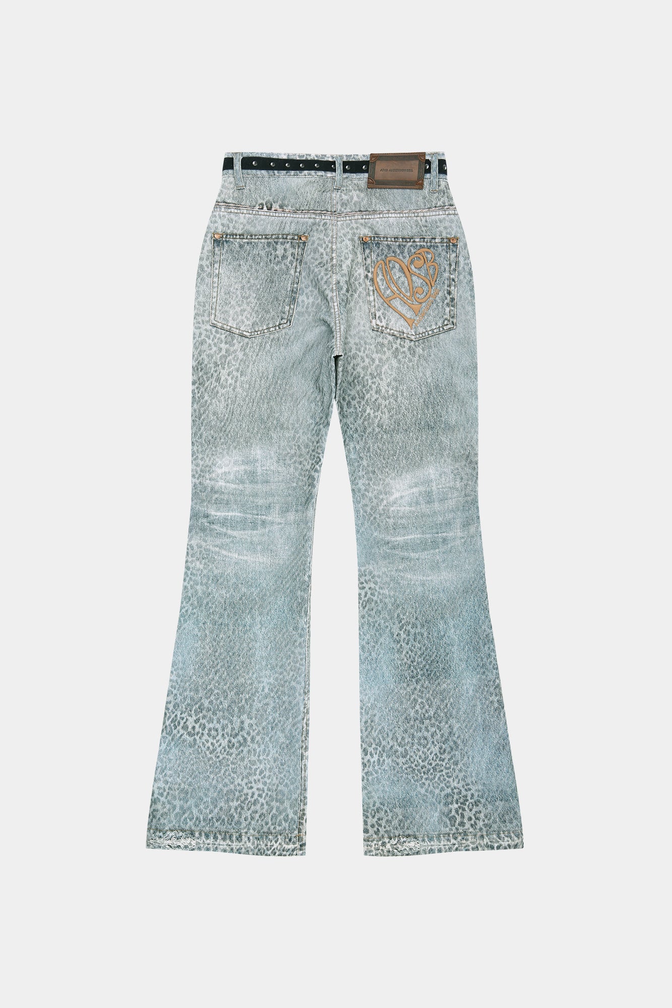 Andersson Bell - Leopard Fade Denim Printed Bootscut Jeans (Blue) product image 10 | TRAB K-Fashion Australia