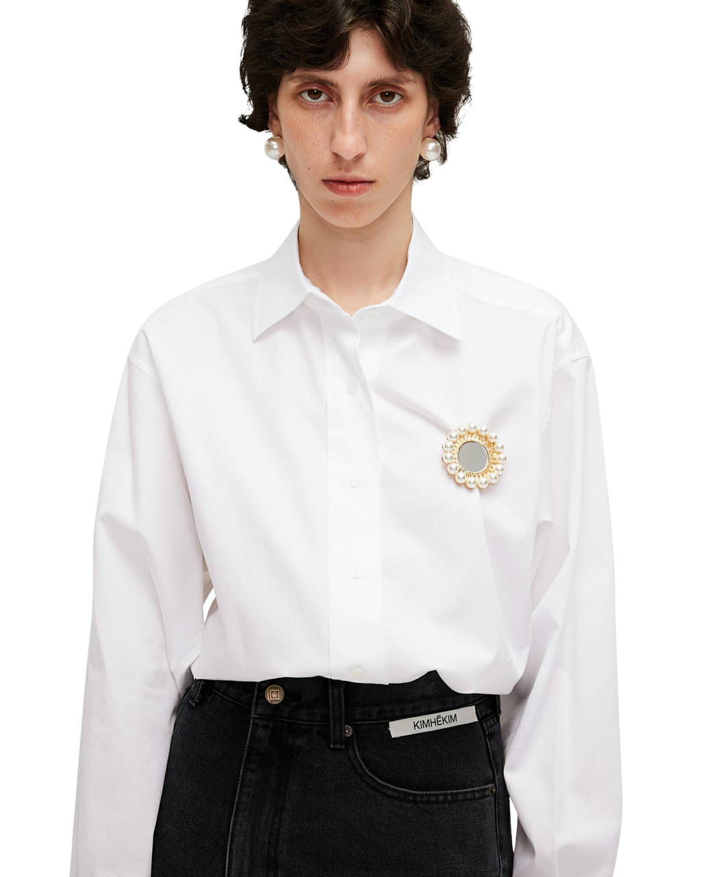Kimhe Kim - Shirt With Brooch (White) product image 6 | TRAB K-Fashion Australia