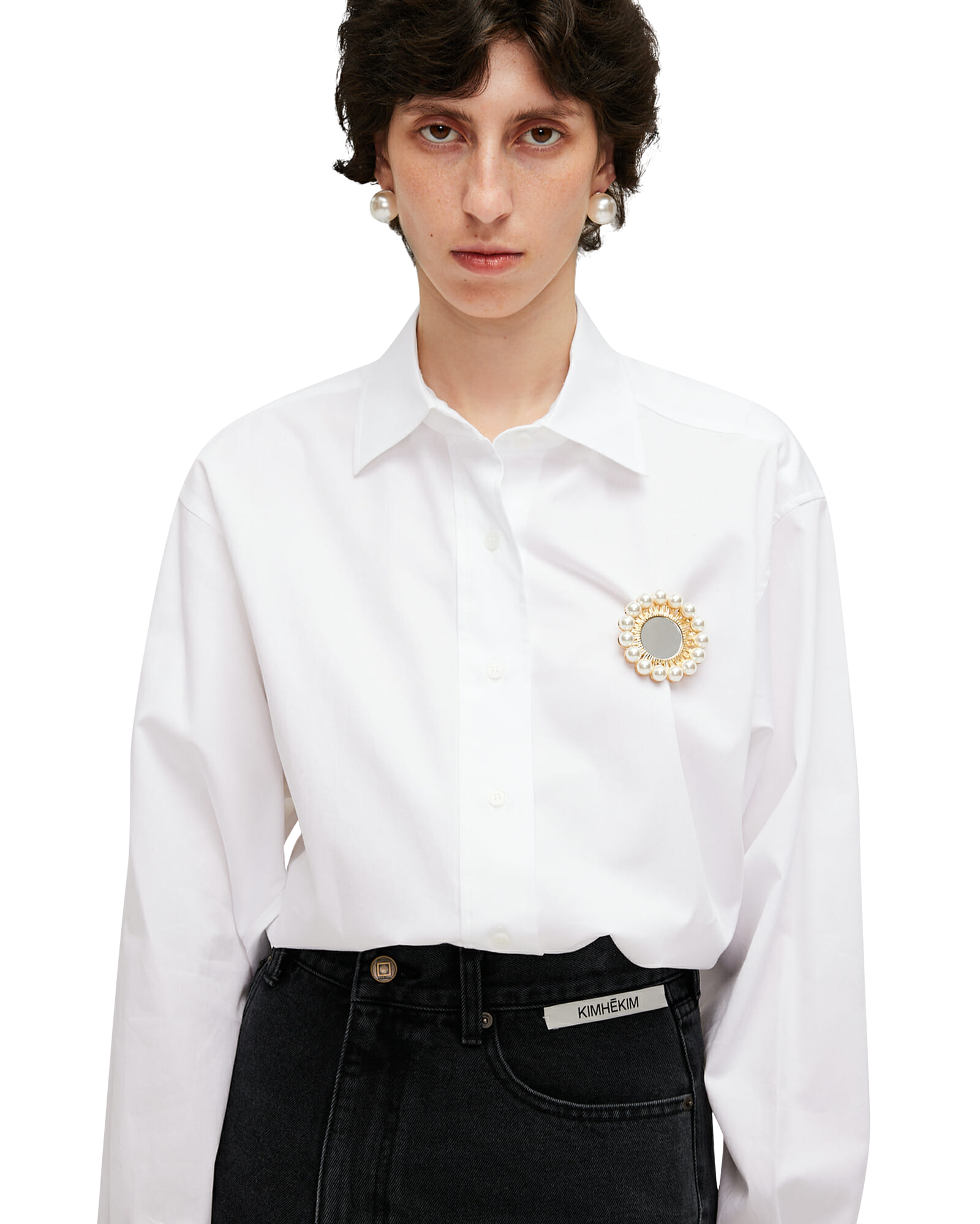 Kimhe Kim - Shirt With Brooch (White) product image 6 | TRAB K-Fashion Australia