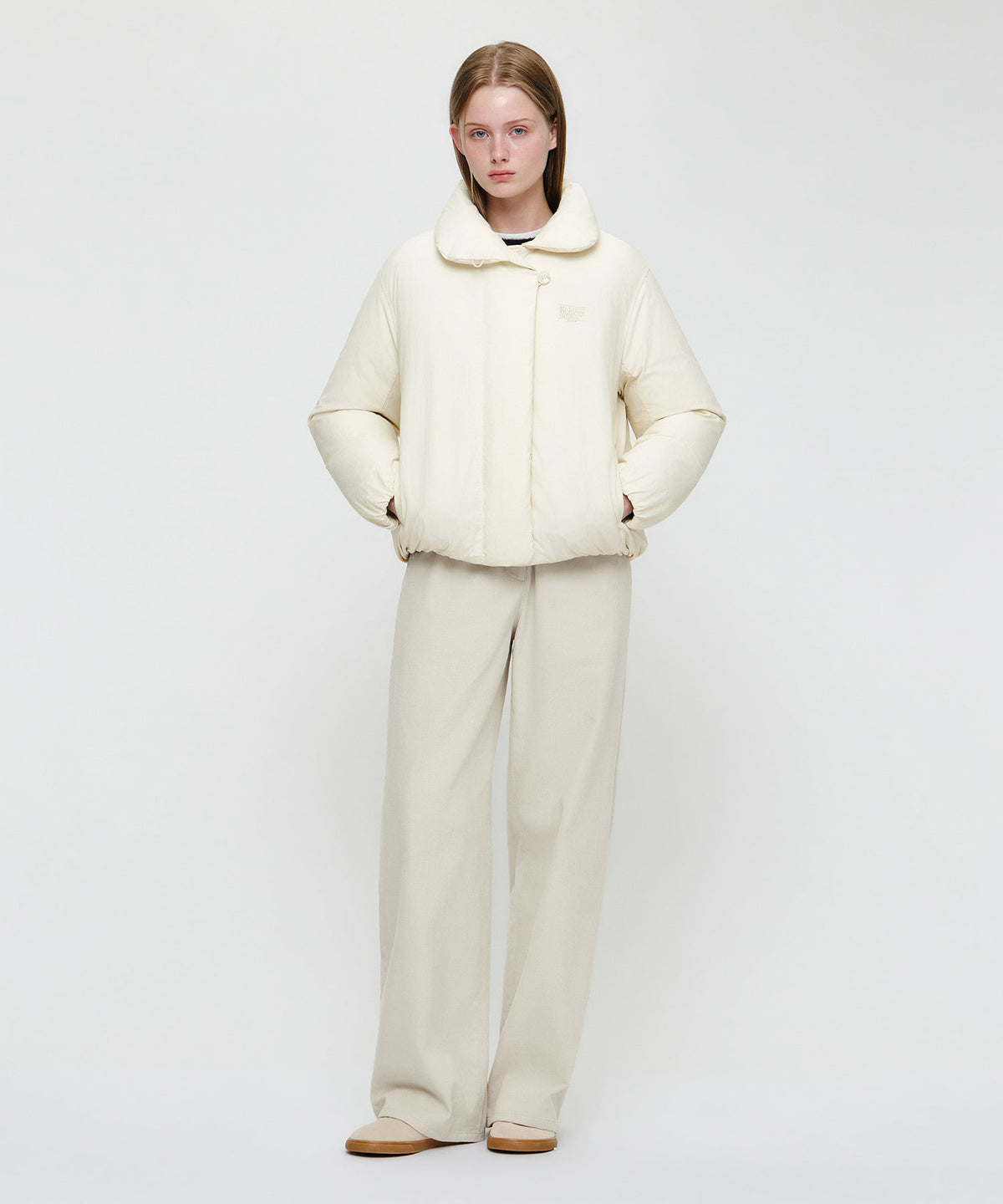Marithe & Francois Girbaud - High Neck Padded Jacket (Ivory) product image 6 | TRAB K-Fashion Australia