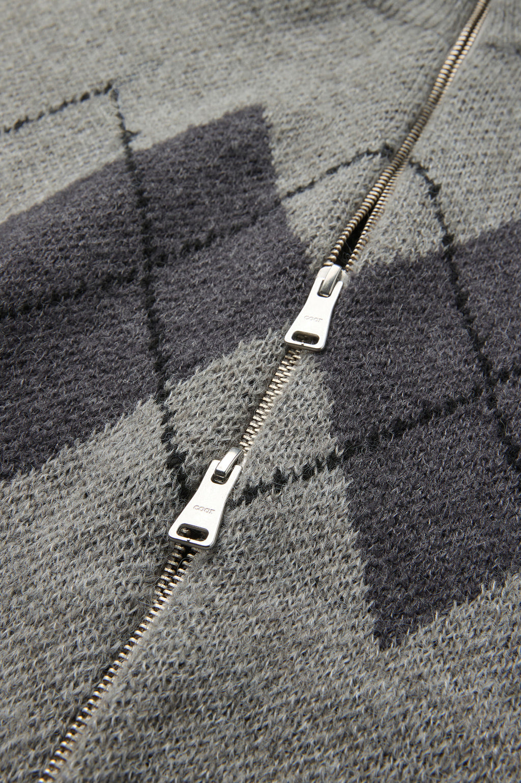 Coor - Inside Out Argyle Zip-Up (Melange Light Gray) product image 6 | TRAB K-Fashion Australia