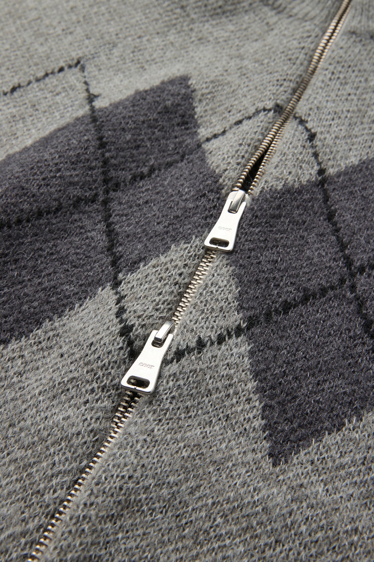 Coor - Inside Out Argyle Zip-Up (Melange Light Gray) product image 6 | TRAB K-Fashion Australia