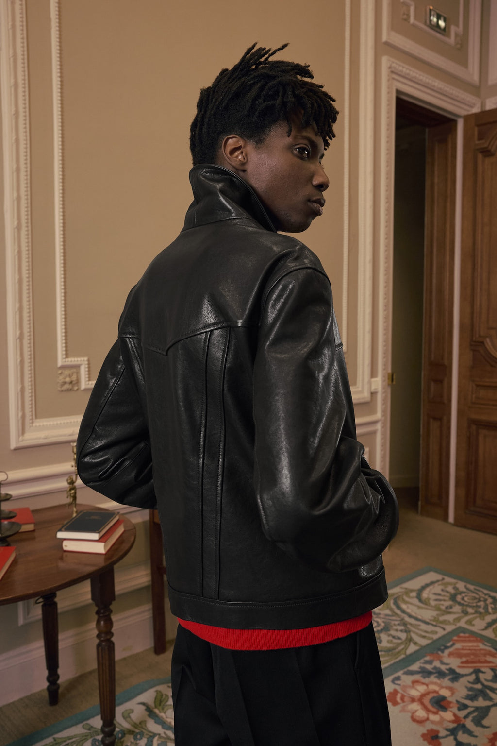 STU - Lambskin Button Leather Jacket (Black) product image 17 | TRAB K-Fashion Australia