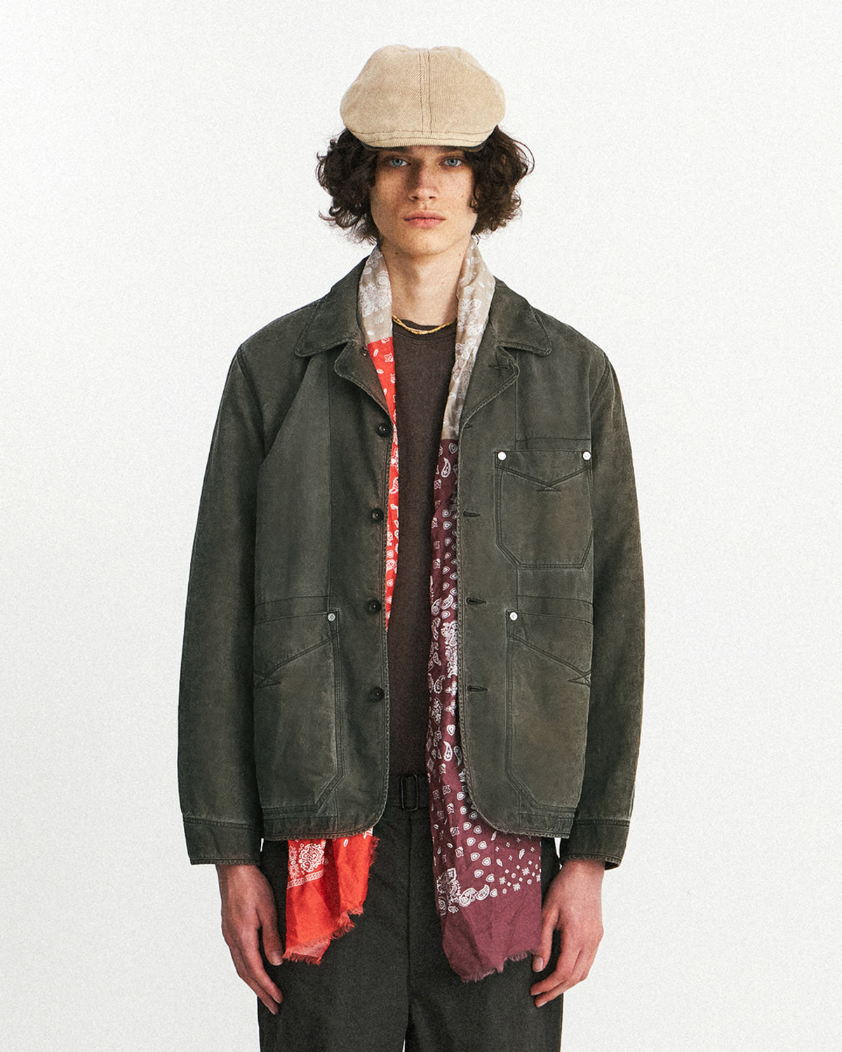 Eastlogue - Wanderer Chore Jacket (Olive Dyeing Linen) product image 3 | TRAB K-Fashion Australia