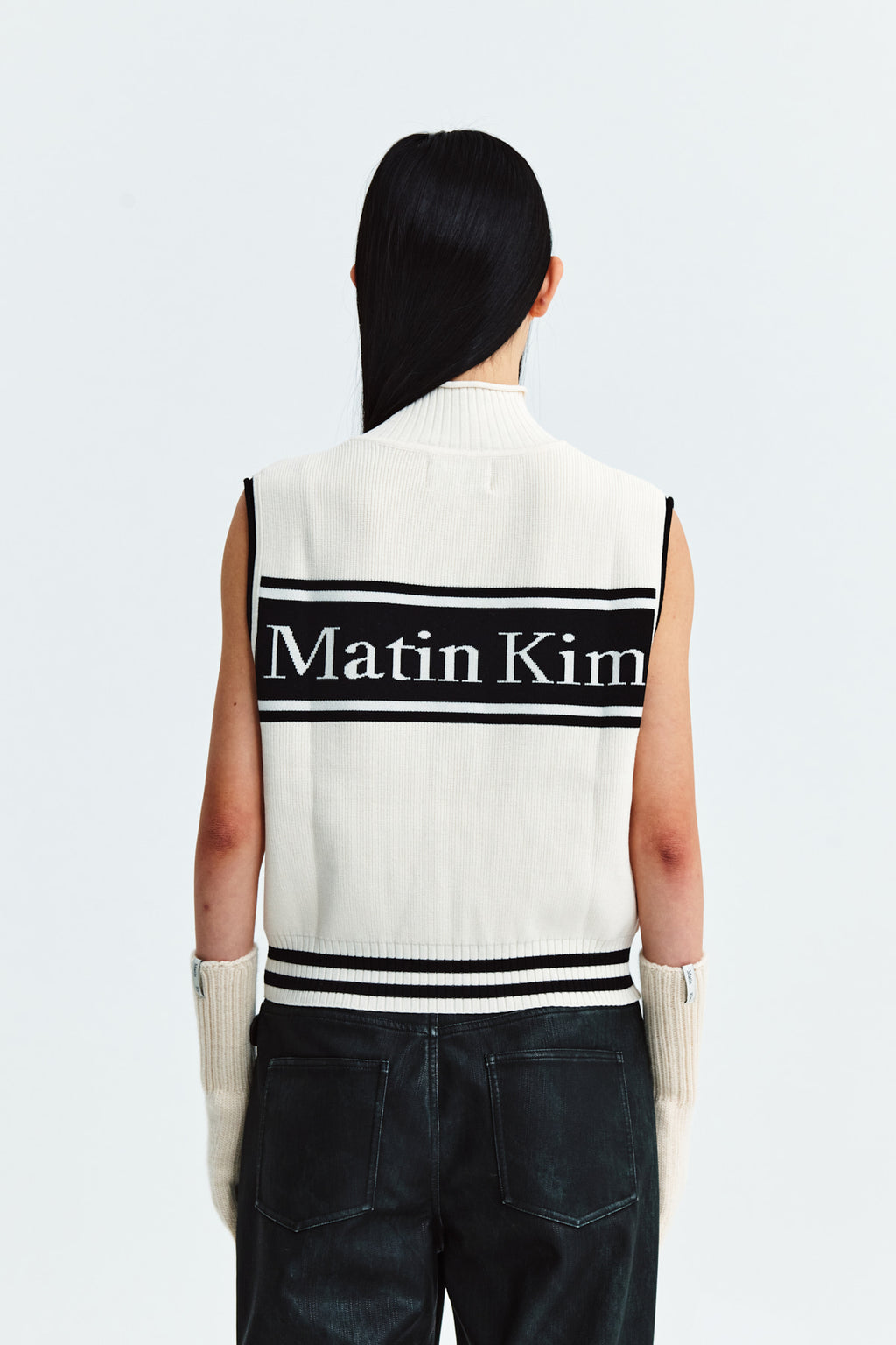 Matin Kim - Spell Point Stripe Knit Vest (Ivory) product image 11 | TRAB K-Fashion Australia