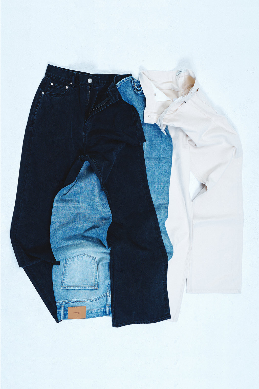 Deinet - Straight Denim Pants (Oatmeal) product image 1 | TRAB K-Fashion Australia