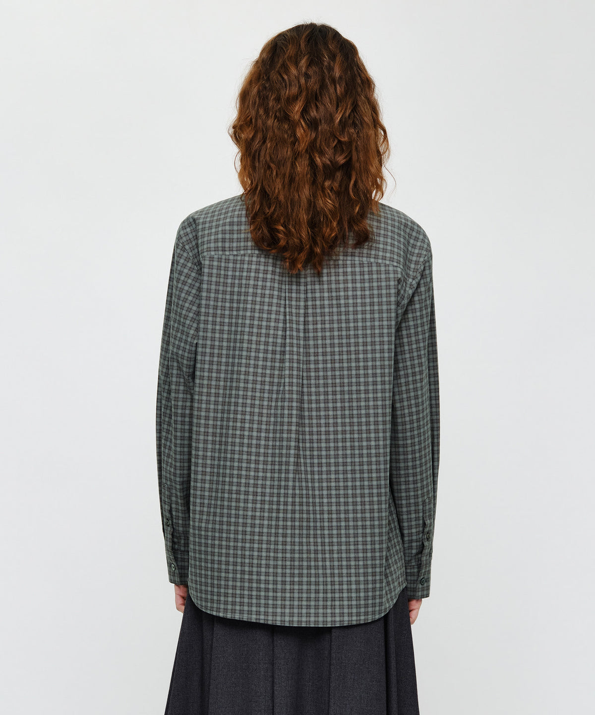 Marithe & Francois Girbaud - Micro Classic Logo Oversized Check Shirt (Gray) product image 3 | TRAB K-Fashion Australia