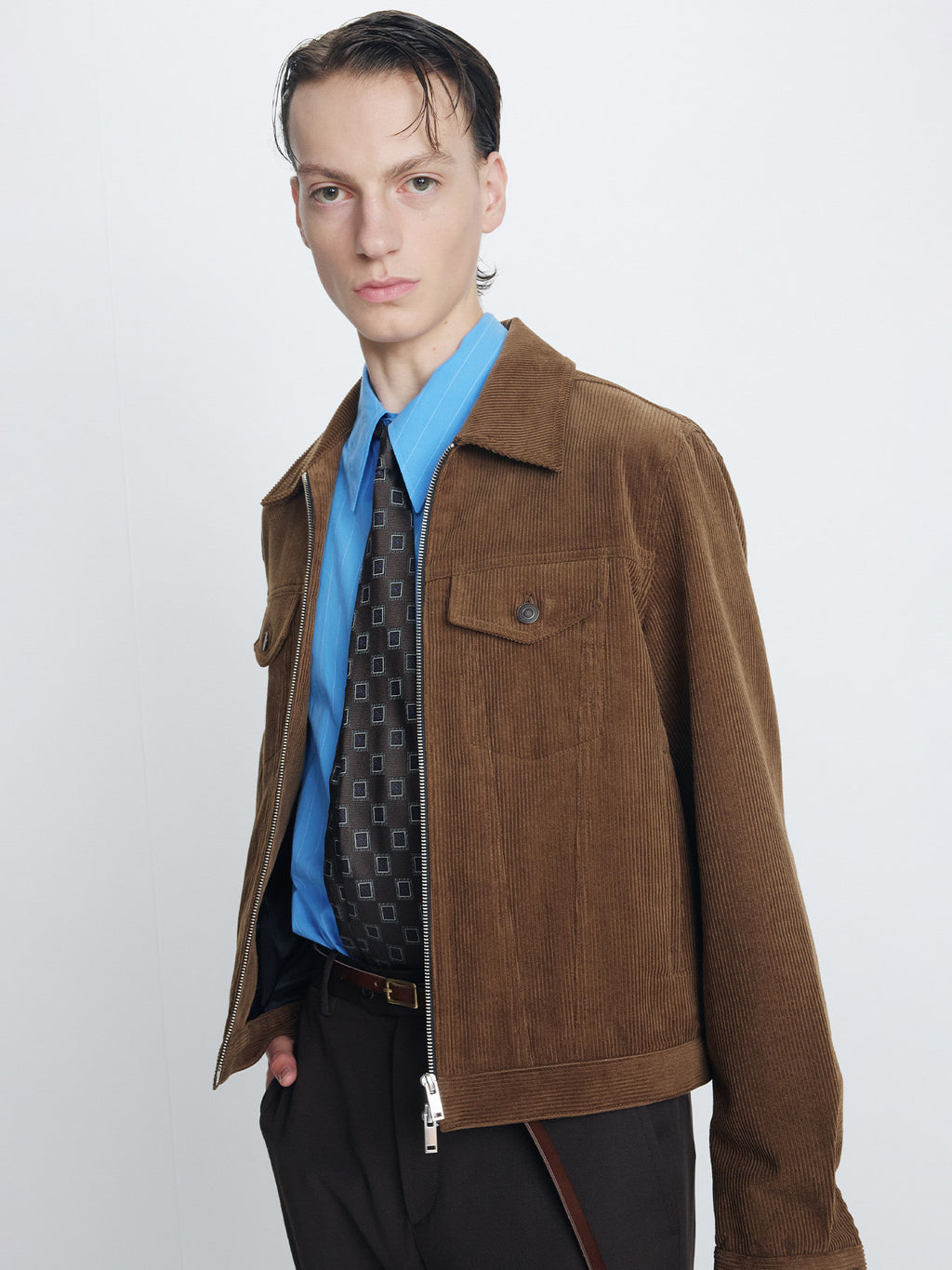 Tonywack - Corduroy Zippered Trucker Jacket (Mocha) product image 4 | TRAB K-Fashion Australia