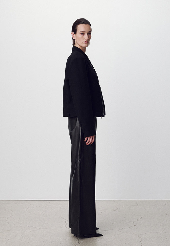 Tonywack - Virgin Wool Cropped Blouson Jacket (Black) product image 3 | TRAB K-Fashion Australia