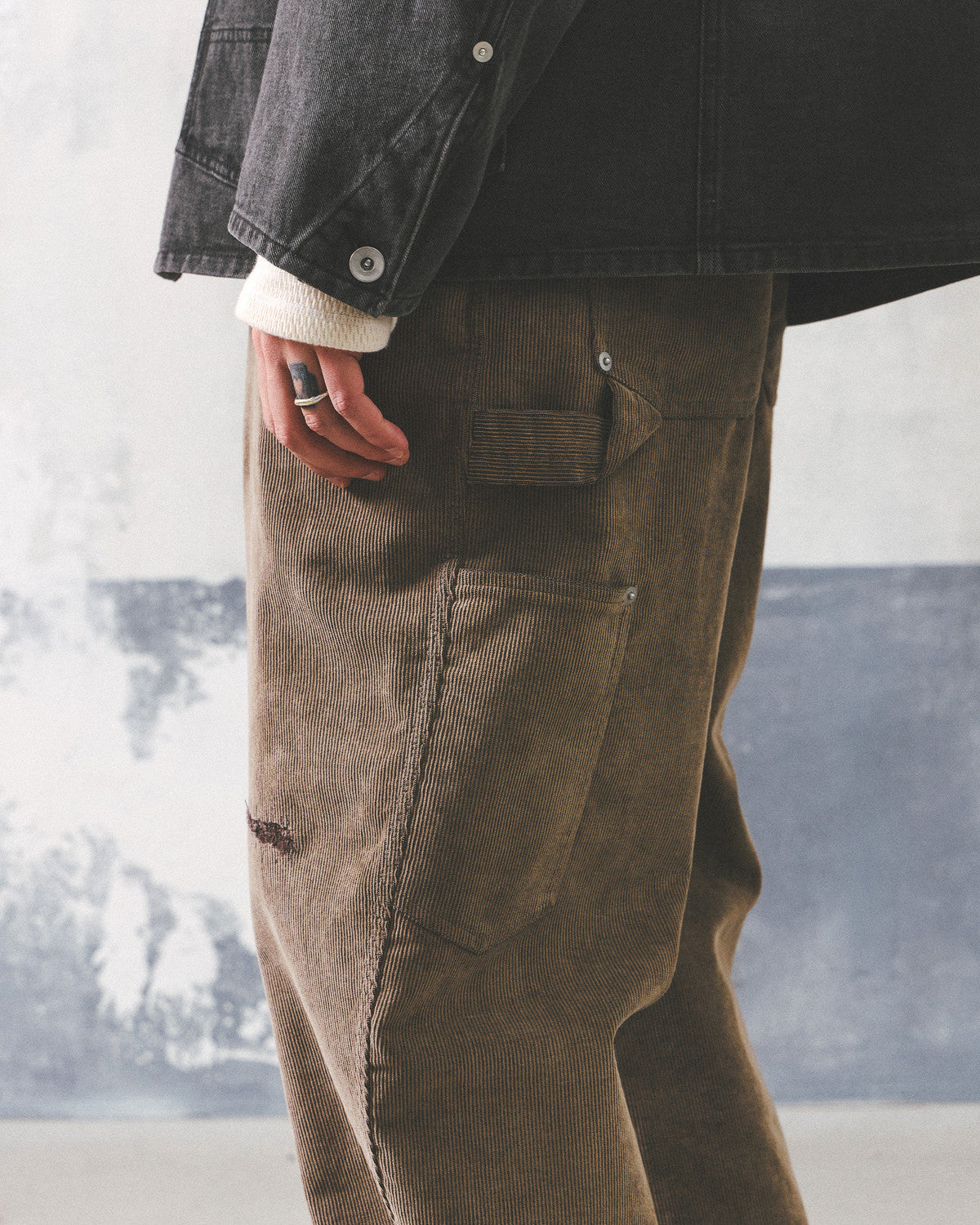 Eastlogue - Damaged Carpenter Pants (Sand Corduroy) product image 3 | TRAB K-Fashion Australia