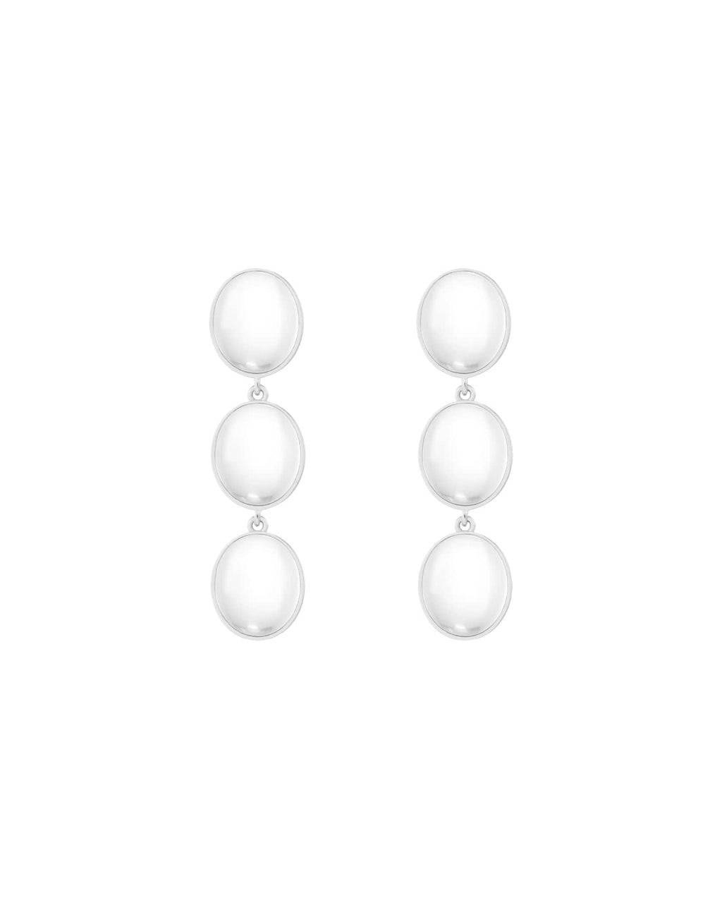 Numbering - Ellipse Glass Triple  Drop Earrings #5213 product image 6 | TRAB K-Fashion Australia