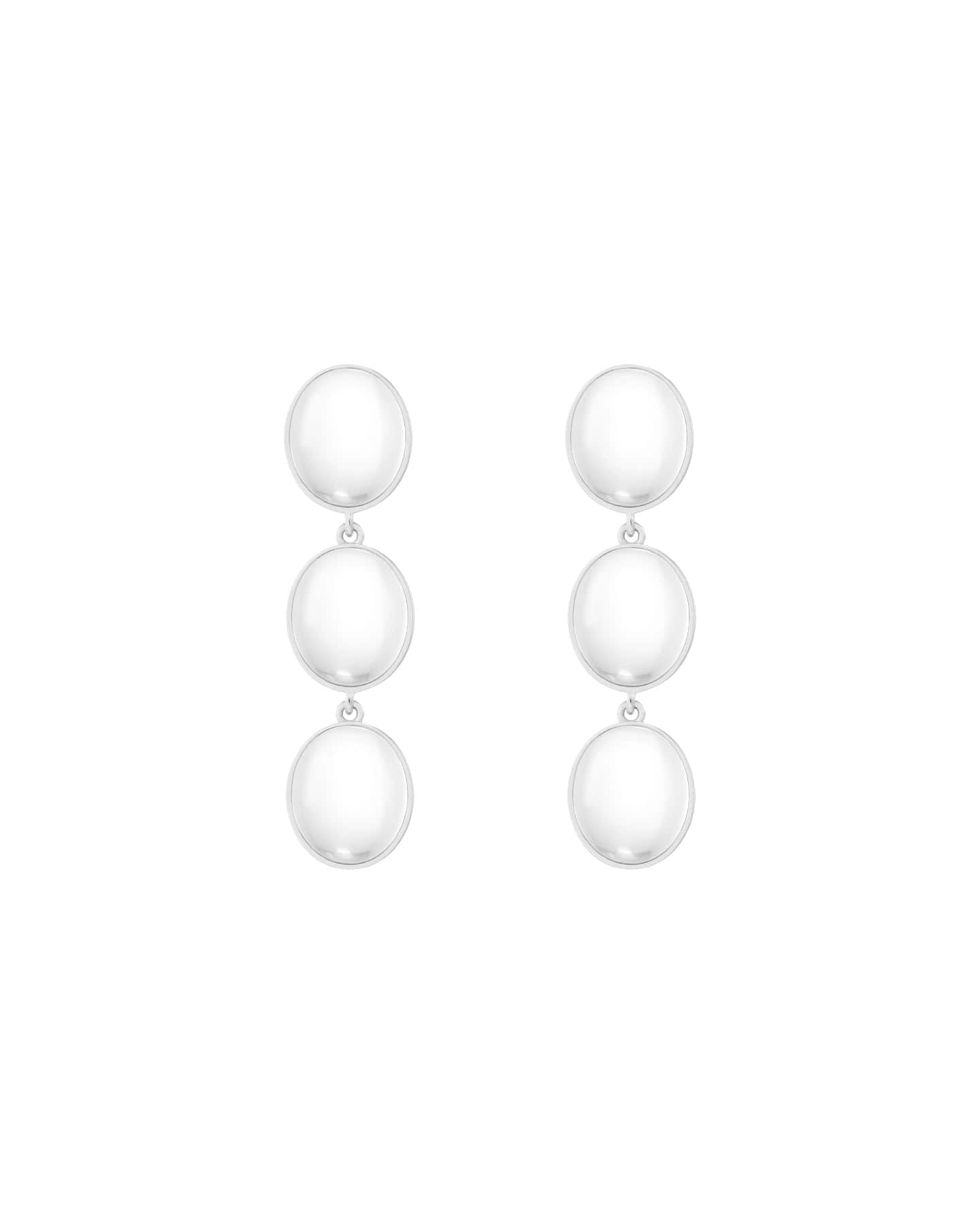 Numbering - Ellipse Glass Triple  Drop Earrings #5213 product image 6 | TRAB K-Fashion Australia