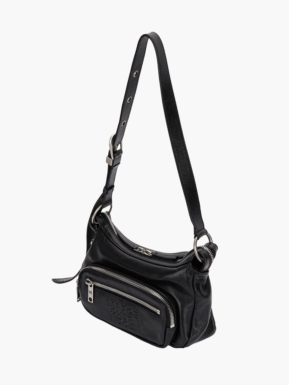Marge Sherwood - Outpocket Hobo Mini (Black Glossy Plain) product image 3 | TRAB K-Fashion Australia