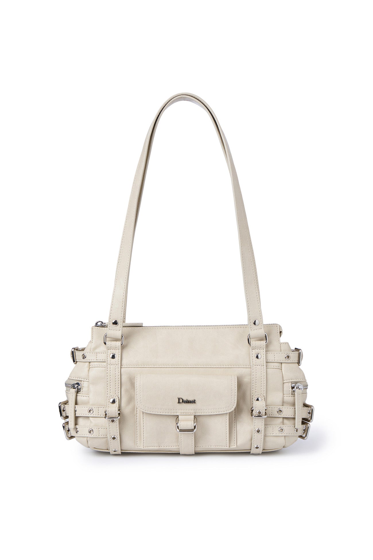 Deinet - Belted Pocket Mini Shoulder Bag (Beige) product image 1 | TRAB K-Fashion Australia