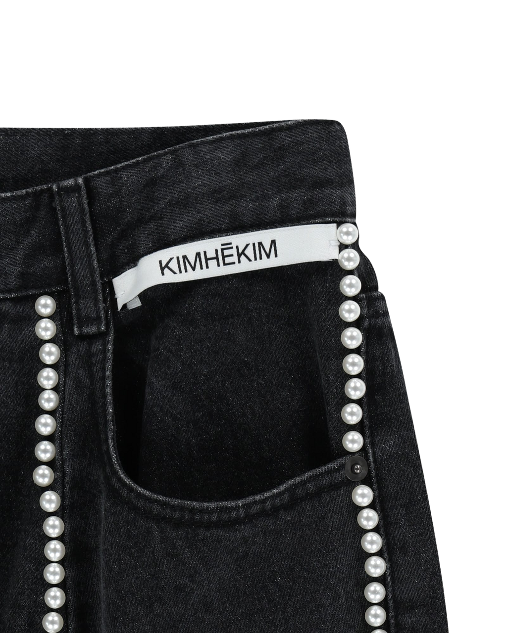 Kimhe Kim - Pearl Embellished Balloon Jeans (Black) product image 9 | TRAB K-Fashion Australia
