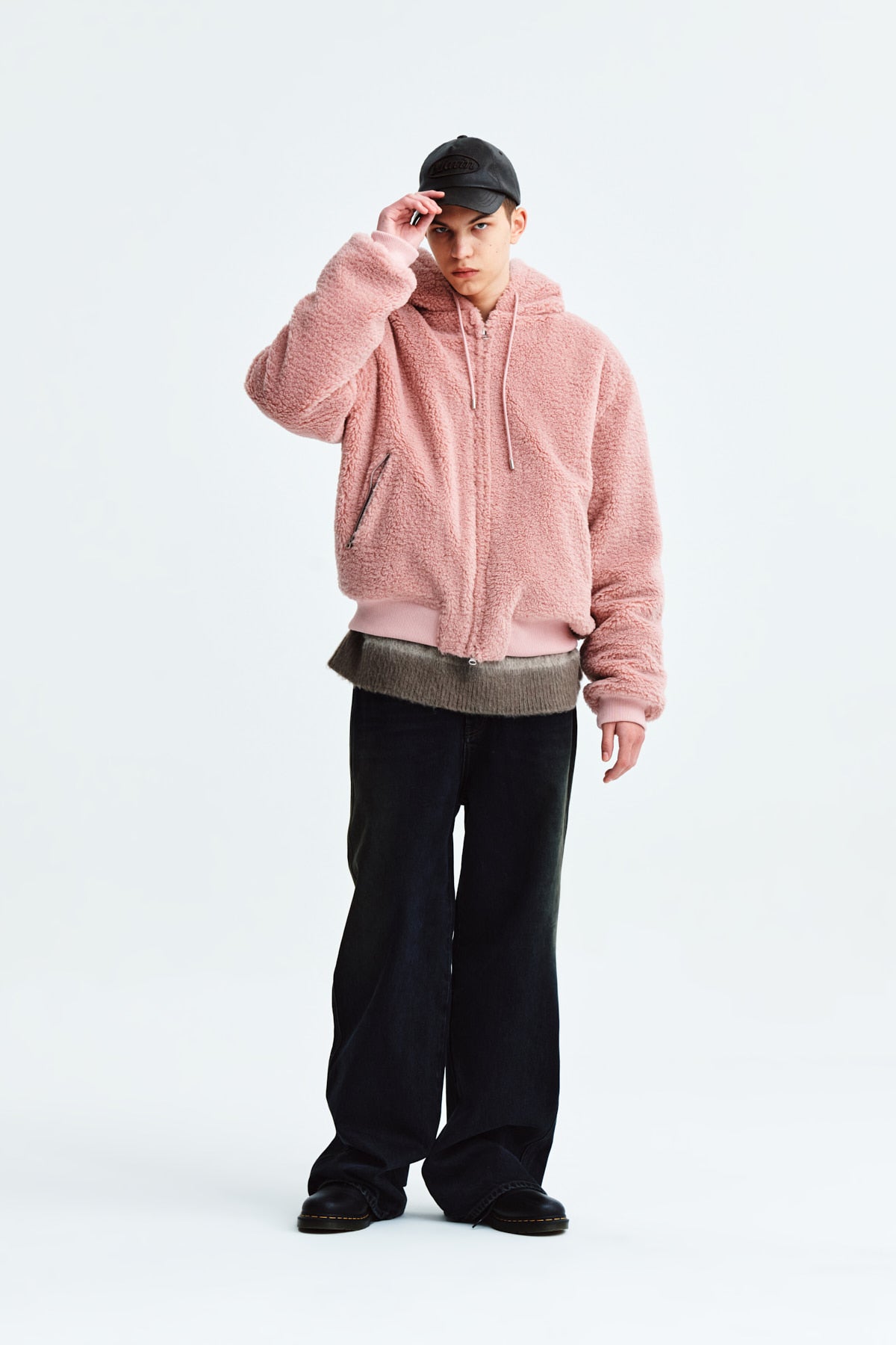Matin Kim - Logo Point Fleece Hoody Jumper (Pink) product image 9 | TRAB K-Fashion Australia