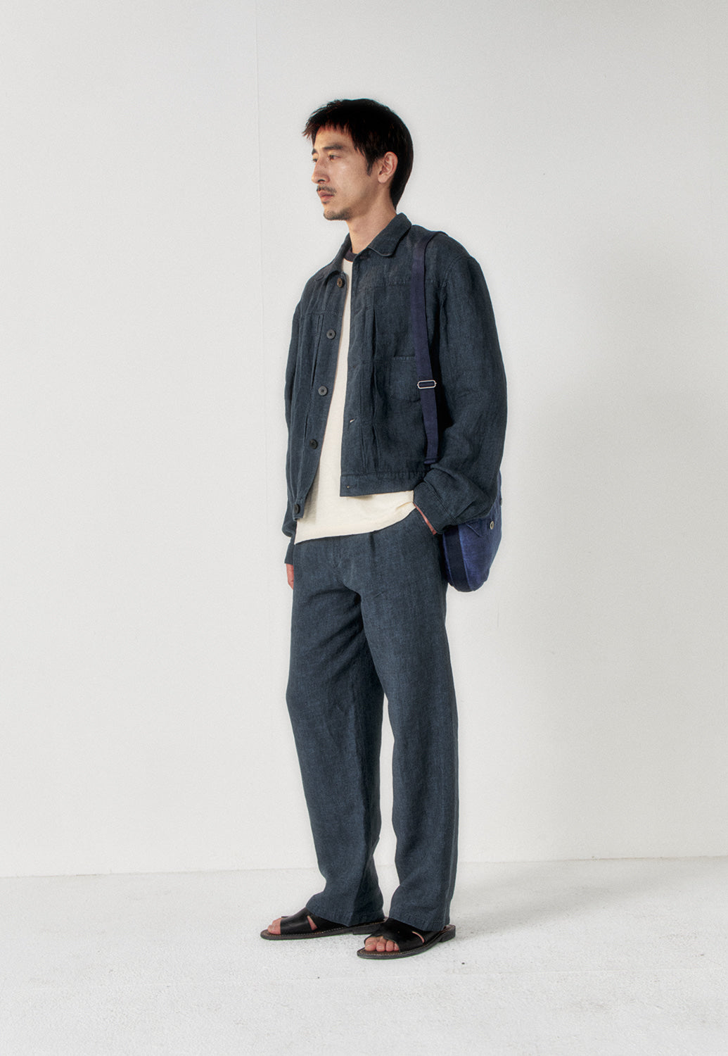 Art if acts - Linen Trucker Jacket (Indigo) product image 3 | TRAB K-Fashion Australia