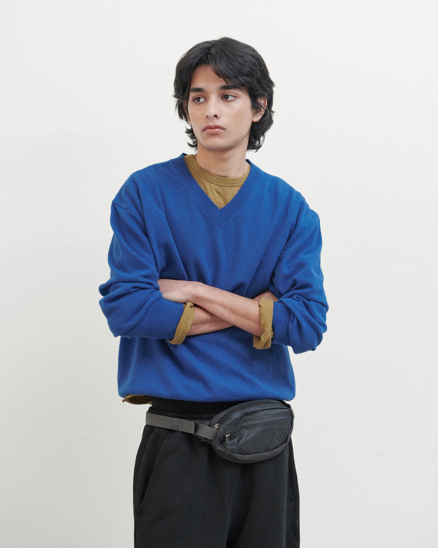 Brownyard - Extra Super Fine V Neck Knit (Blue) product image 4 | TRAB K-Fashion Australia