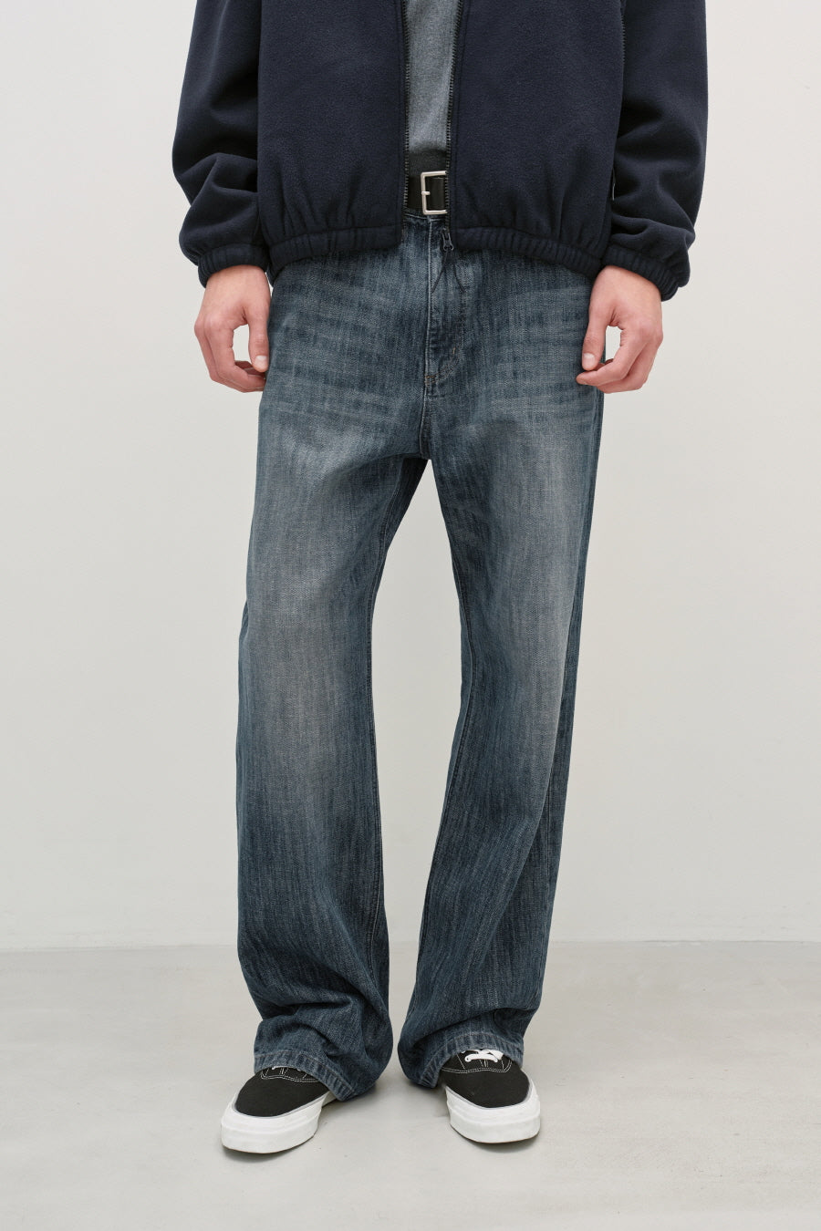 Insilence - Honeycomb Denim Pants (Mid Blue) product image 3 | TRAB K-Fashion Australia